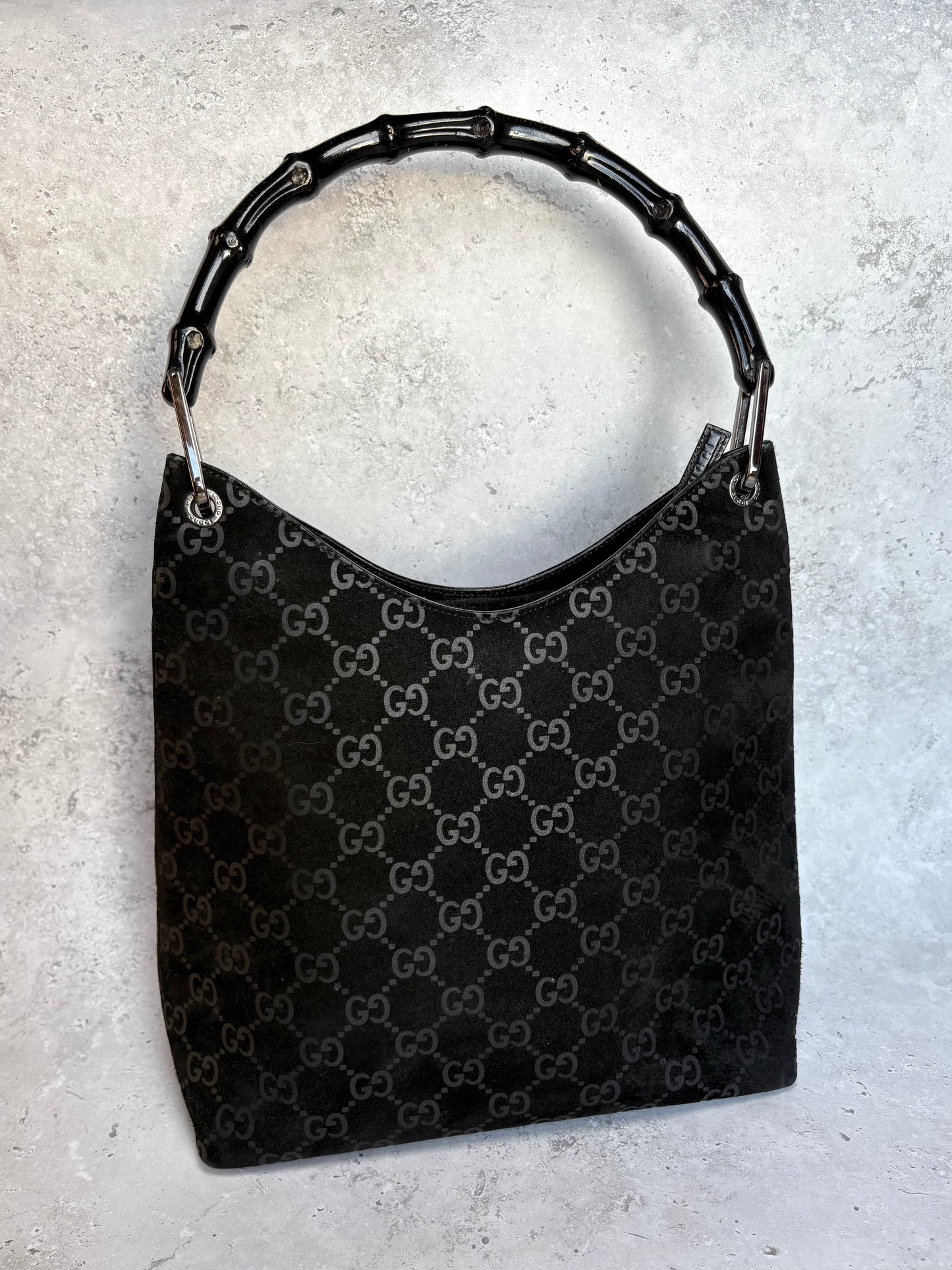 Gucci Suede Bamboo Bag