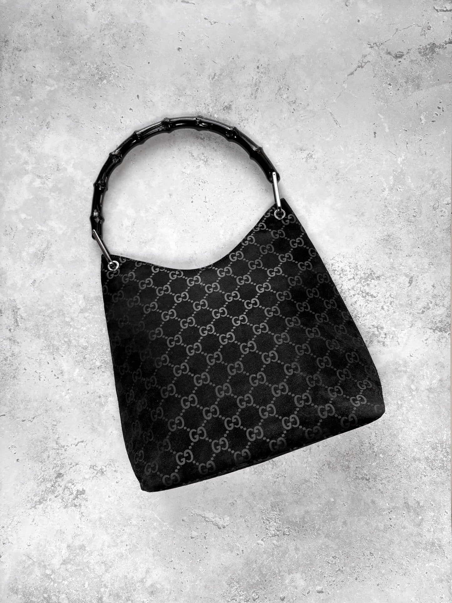 Gucci Suede Bamboo Bag