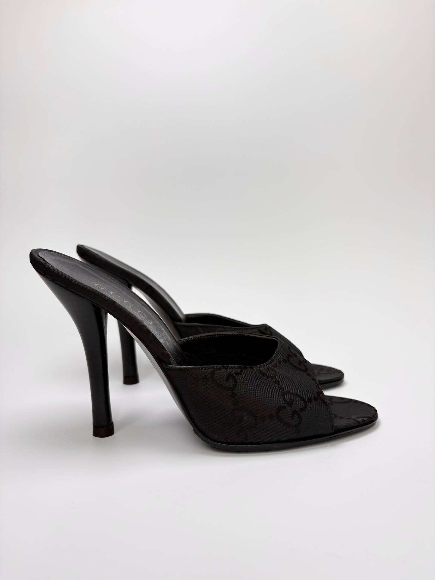 Gucci Monogram Satin Mule