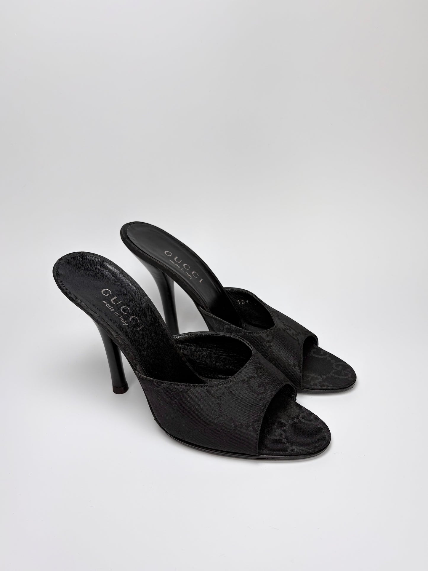 Gucci Monogram Satin Mule