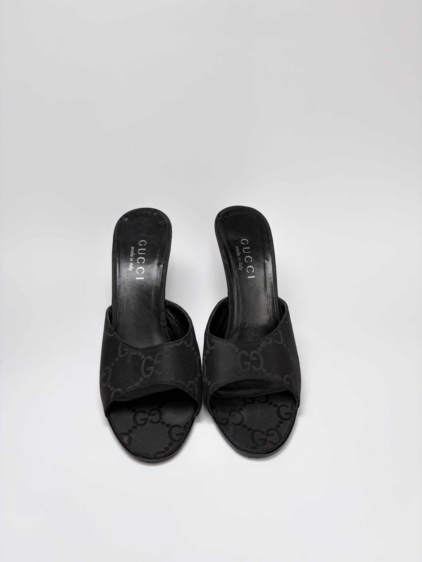 Gucci Monogram Satin Mule