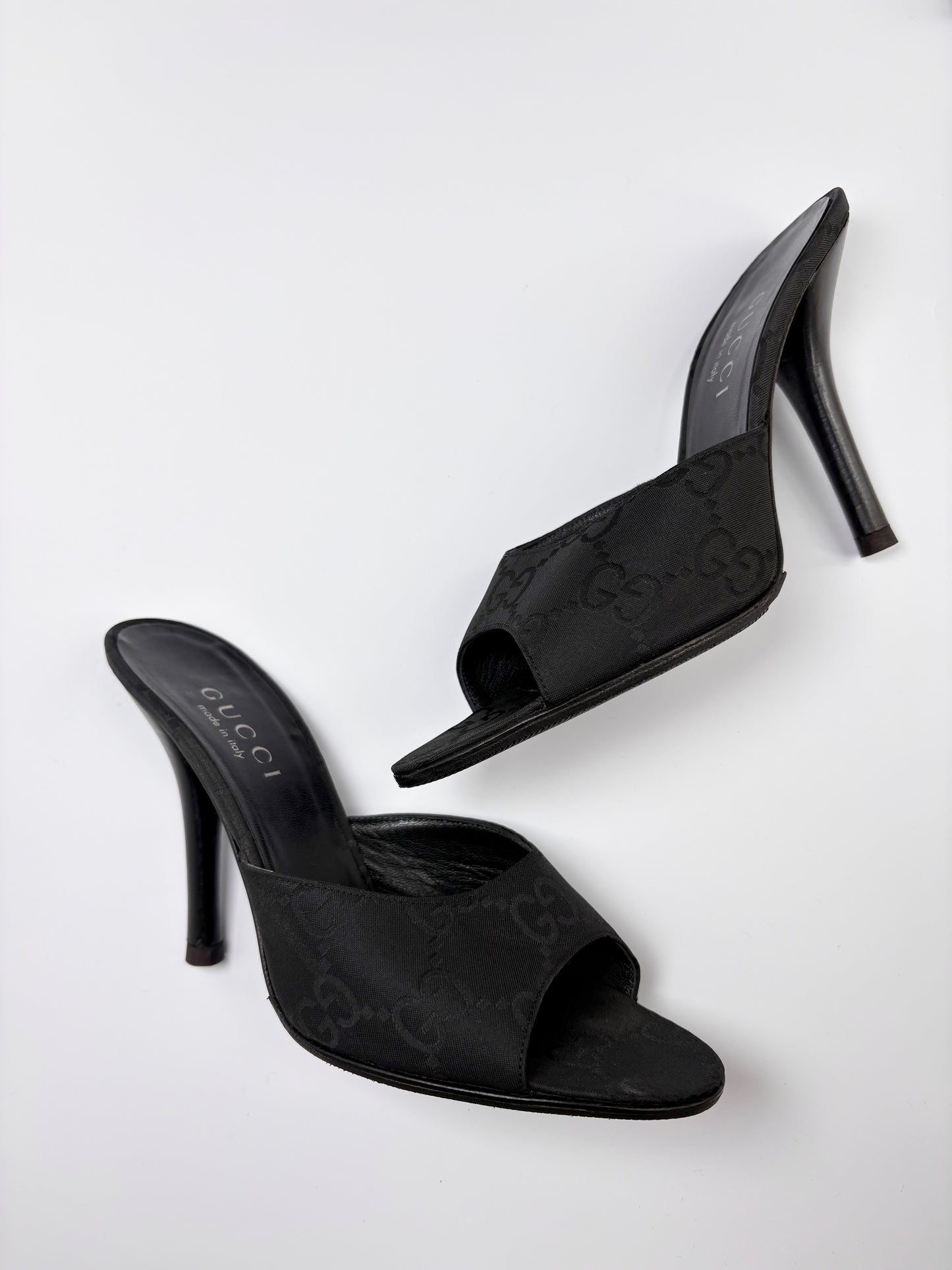 Gucci Monogram Satin Mule