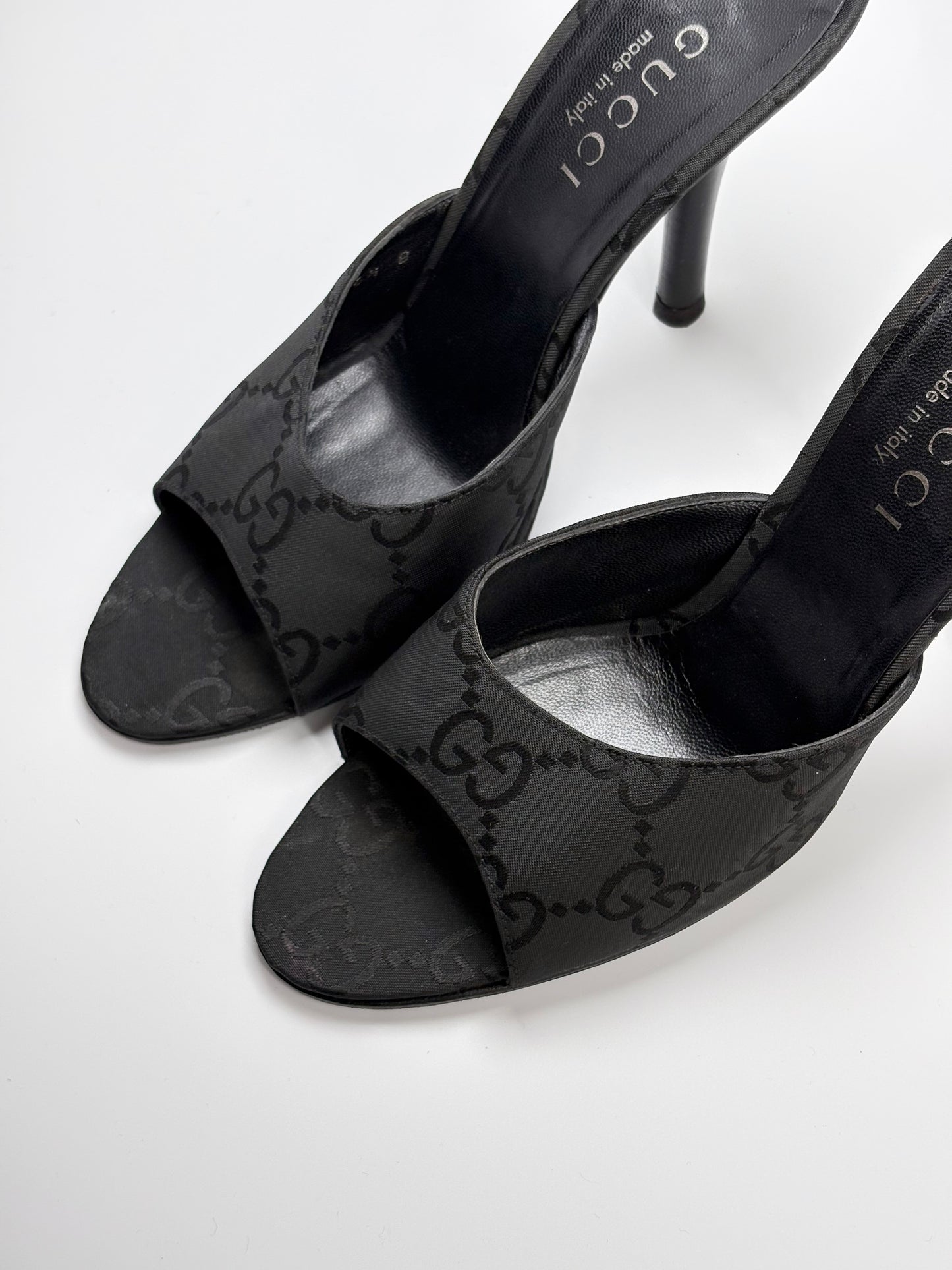Gucci Monogram Satin Mule