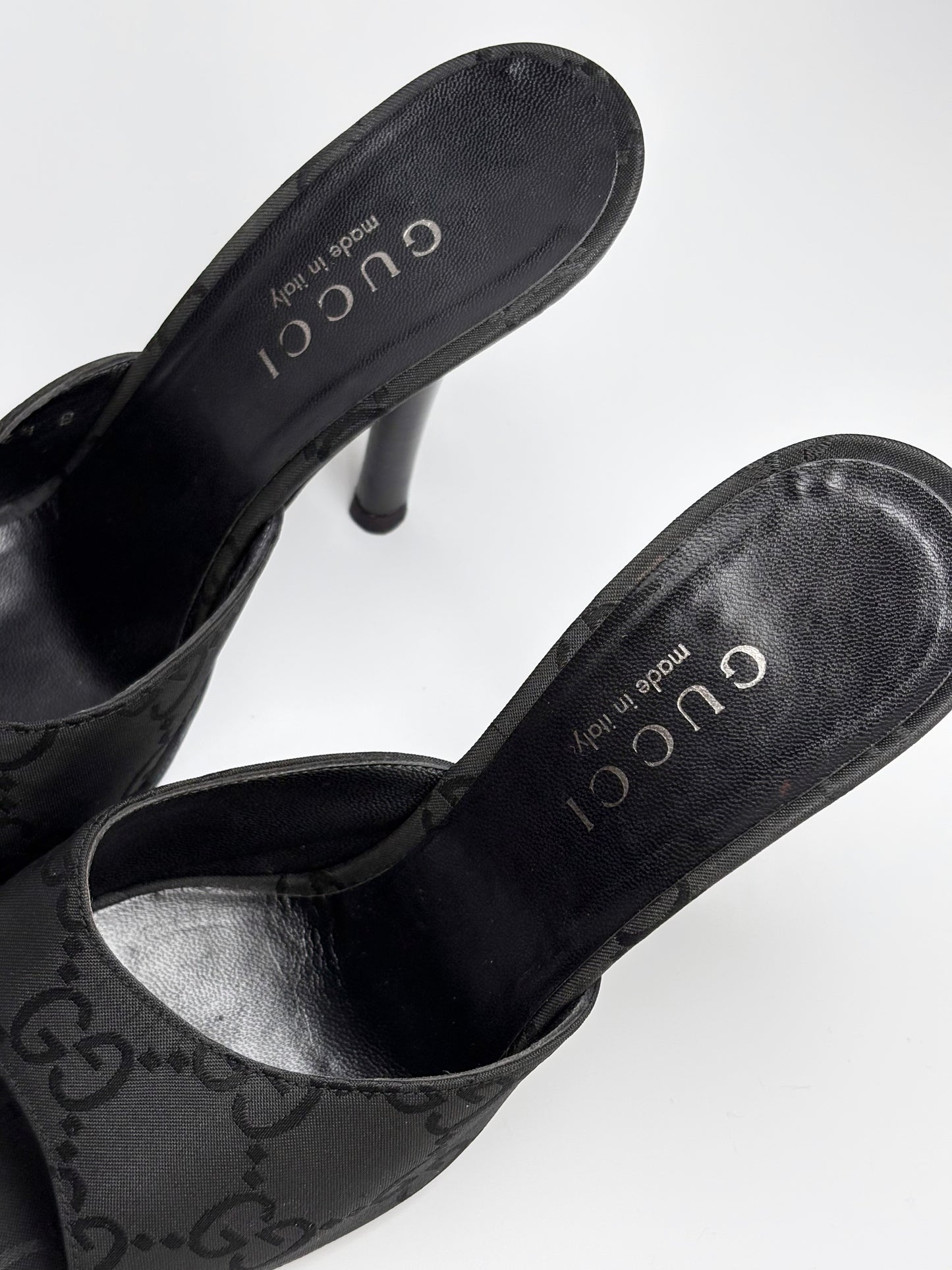 Gucci Monogram Satin Mule