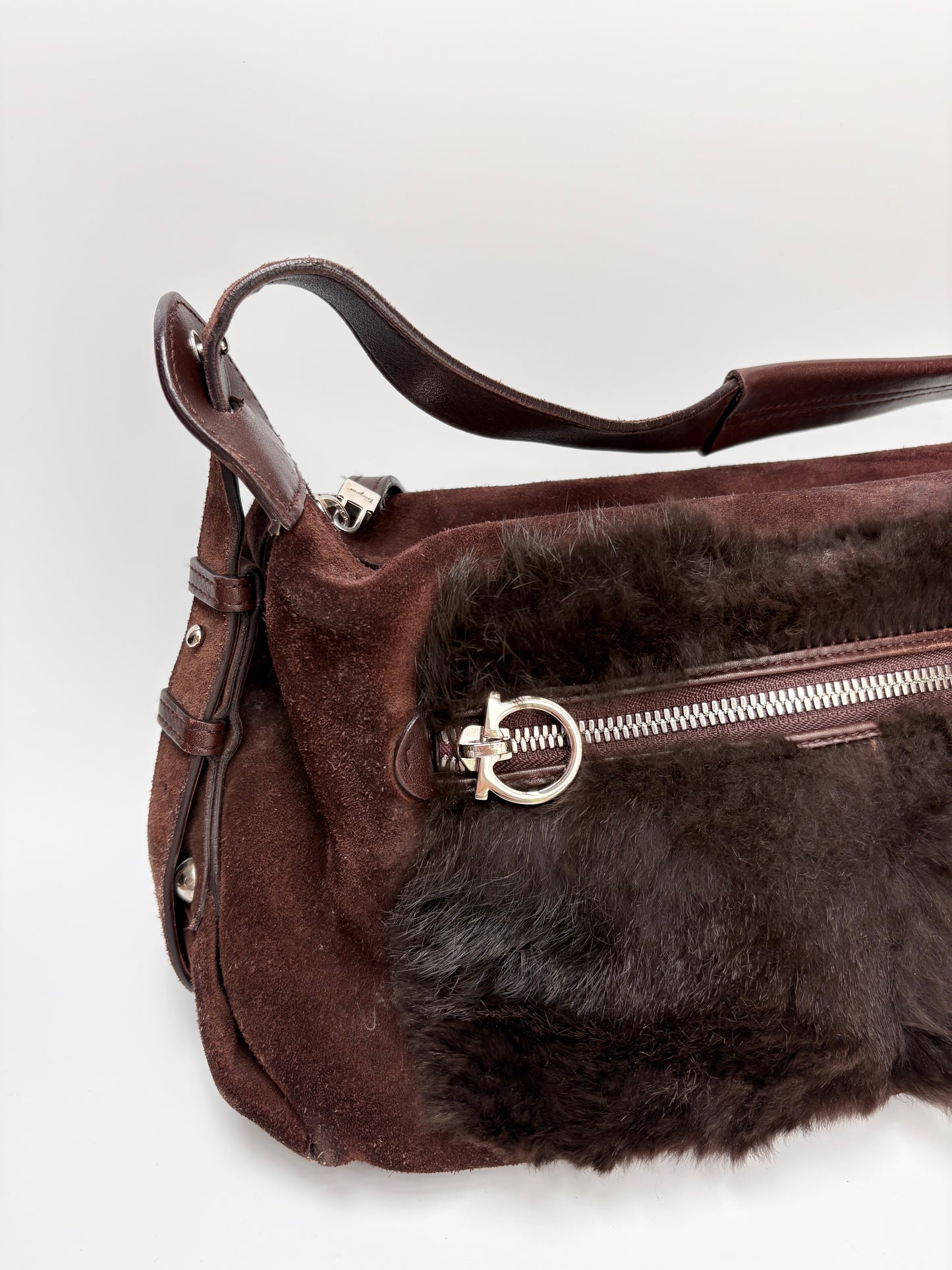 Ferragamo Fur Shoulder Bag