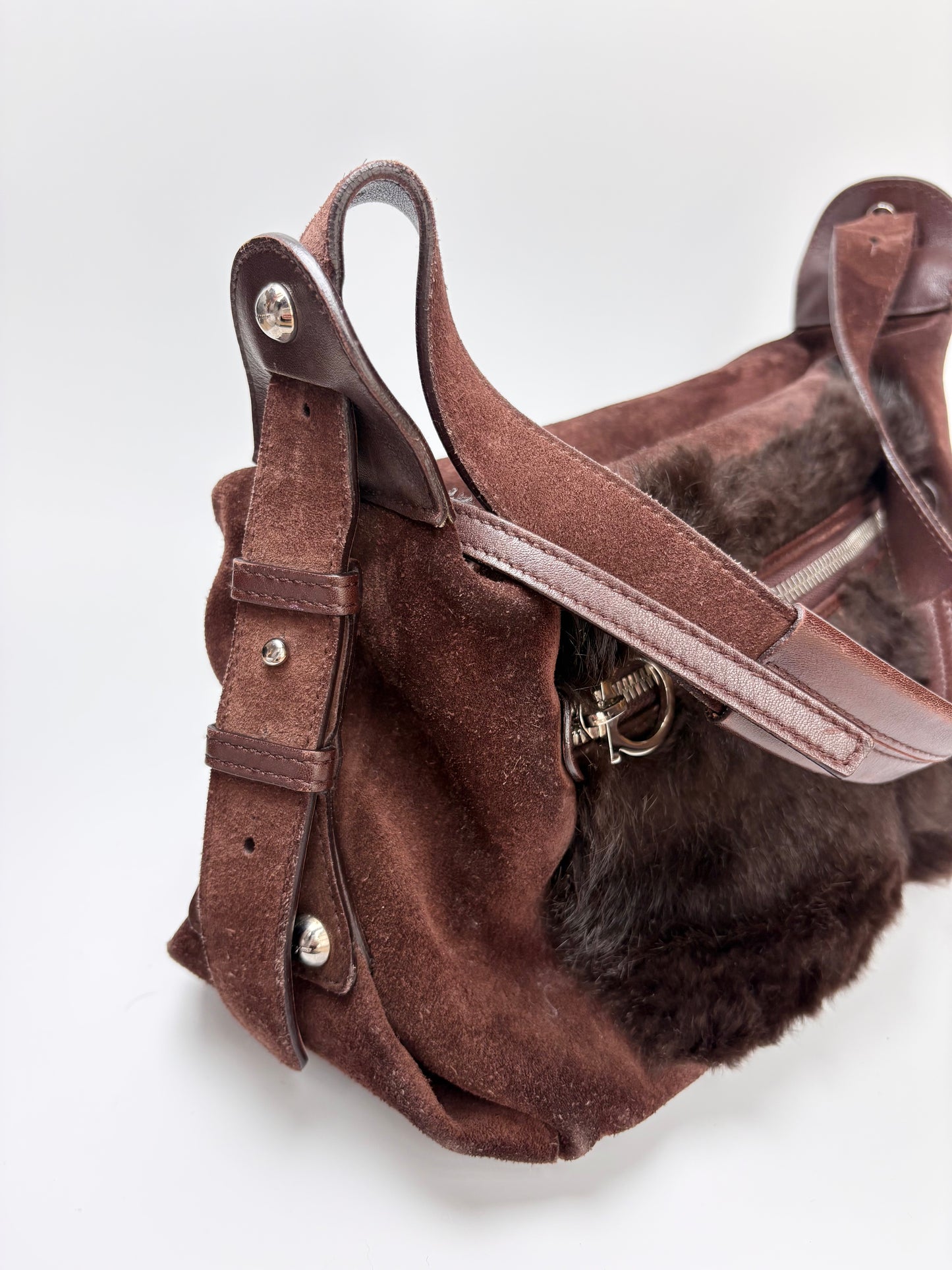 Ferragamo Fur Shoulder Bag