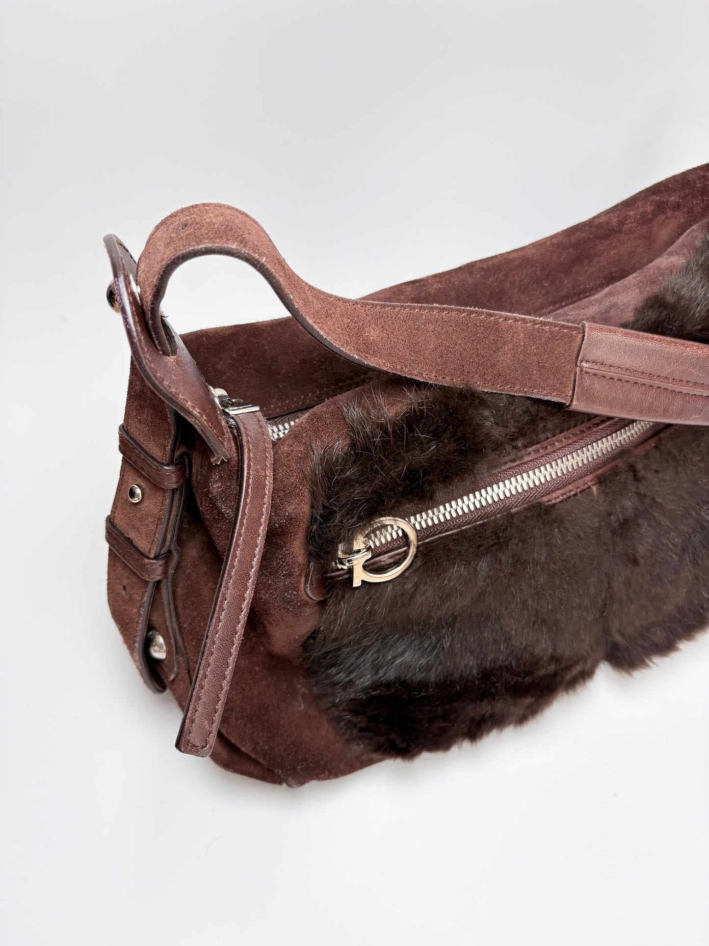 Ferragamo Fur Shoulder Bag