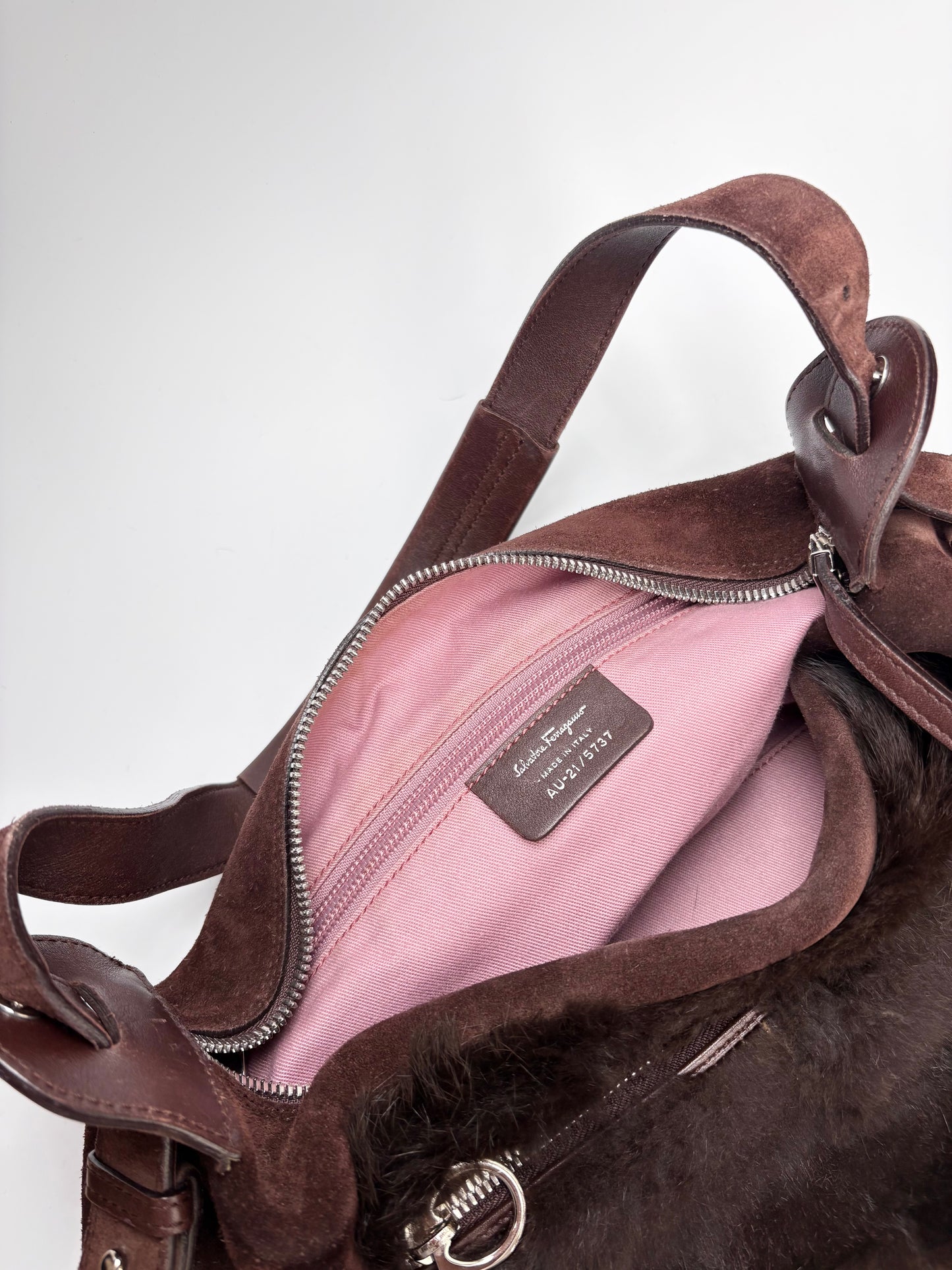 Ferragamo Fur Shoulder Bag