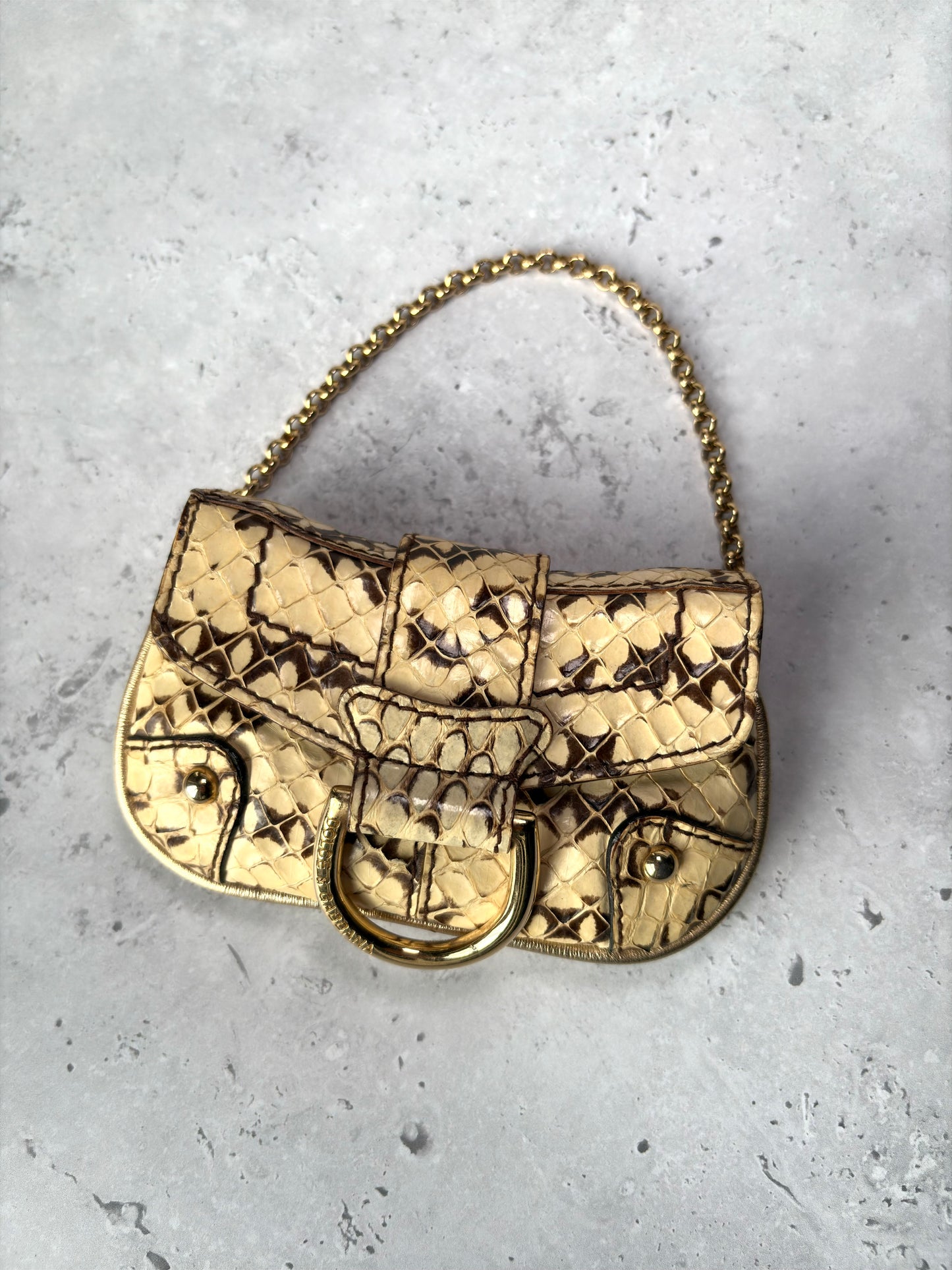 D&G Cream Snakeskin Mini Purse