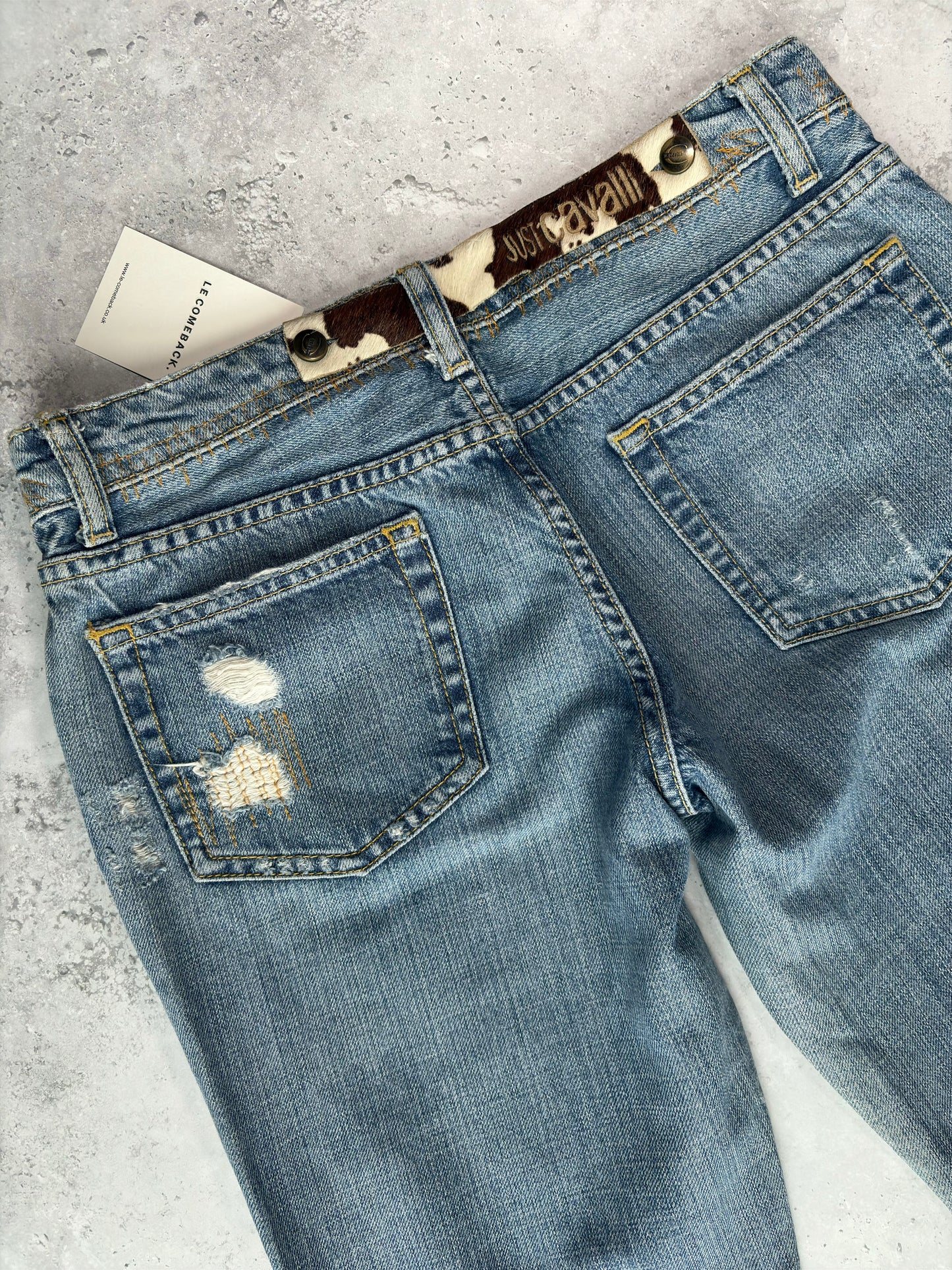 Cavalli Patch Ripped Jeans