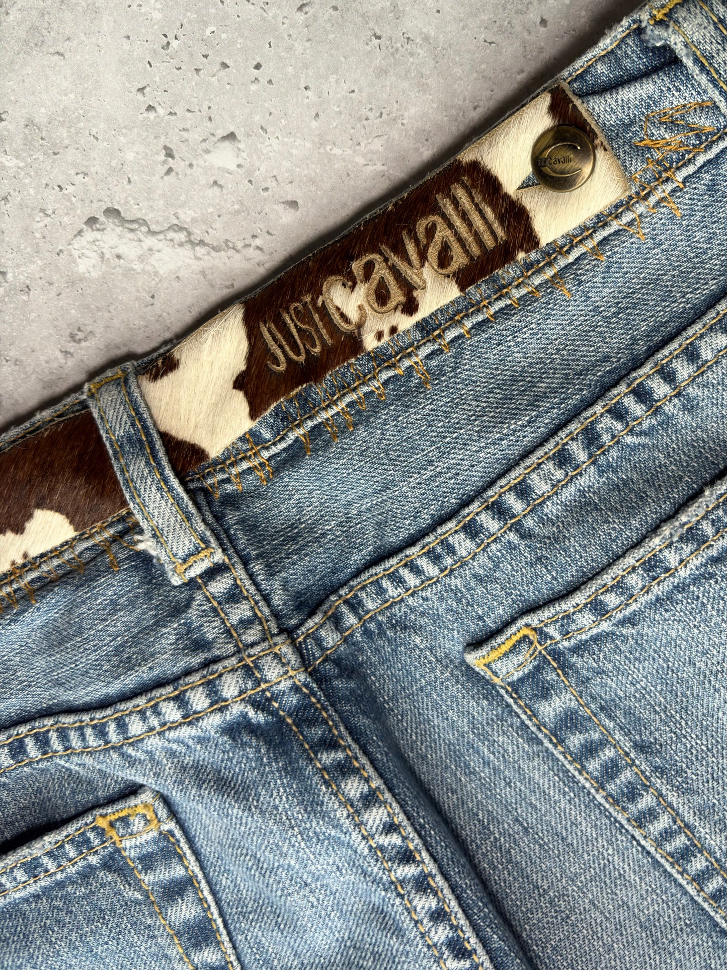 Cavalli Patch Ripped Jeans