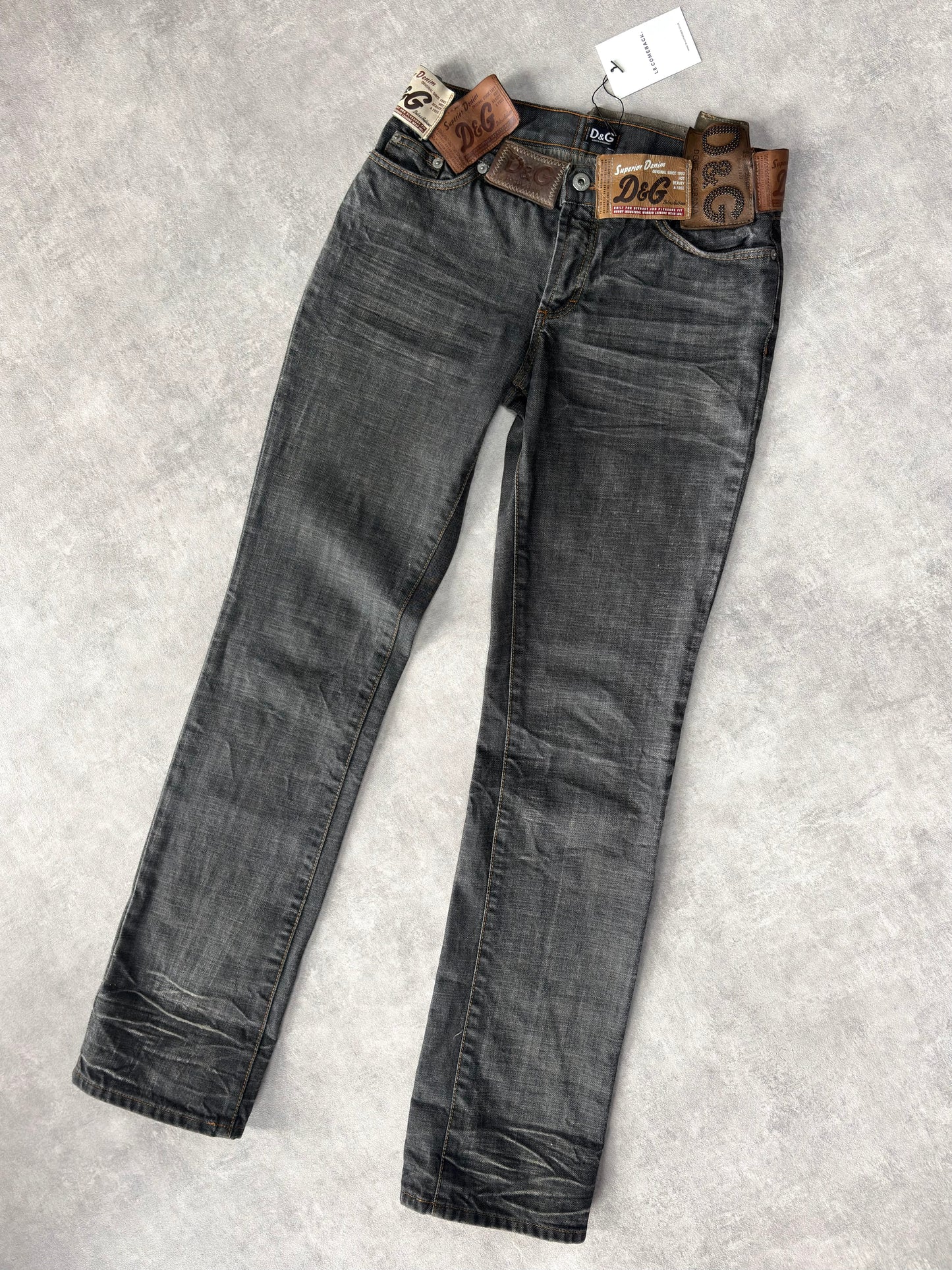 D&G Leather Tab Jeans