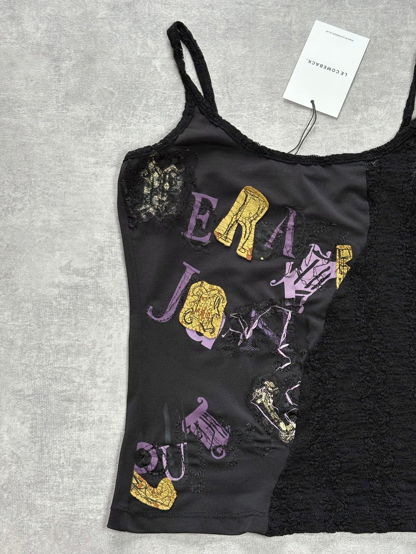 Versace Logo Print Lace Top