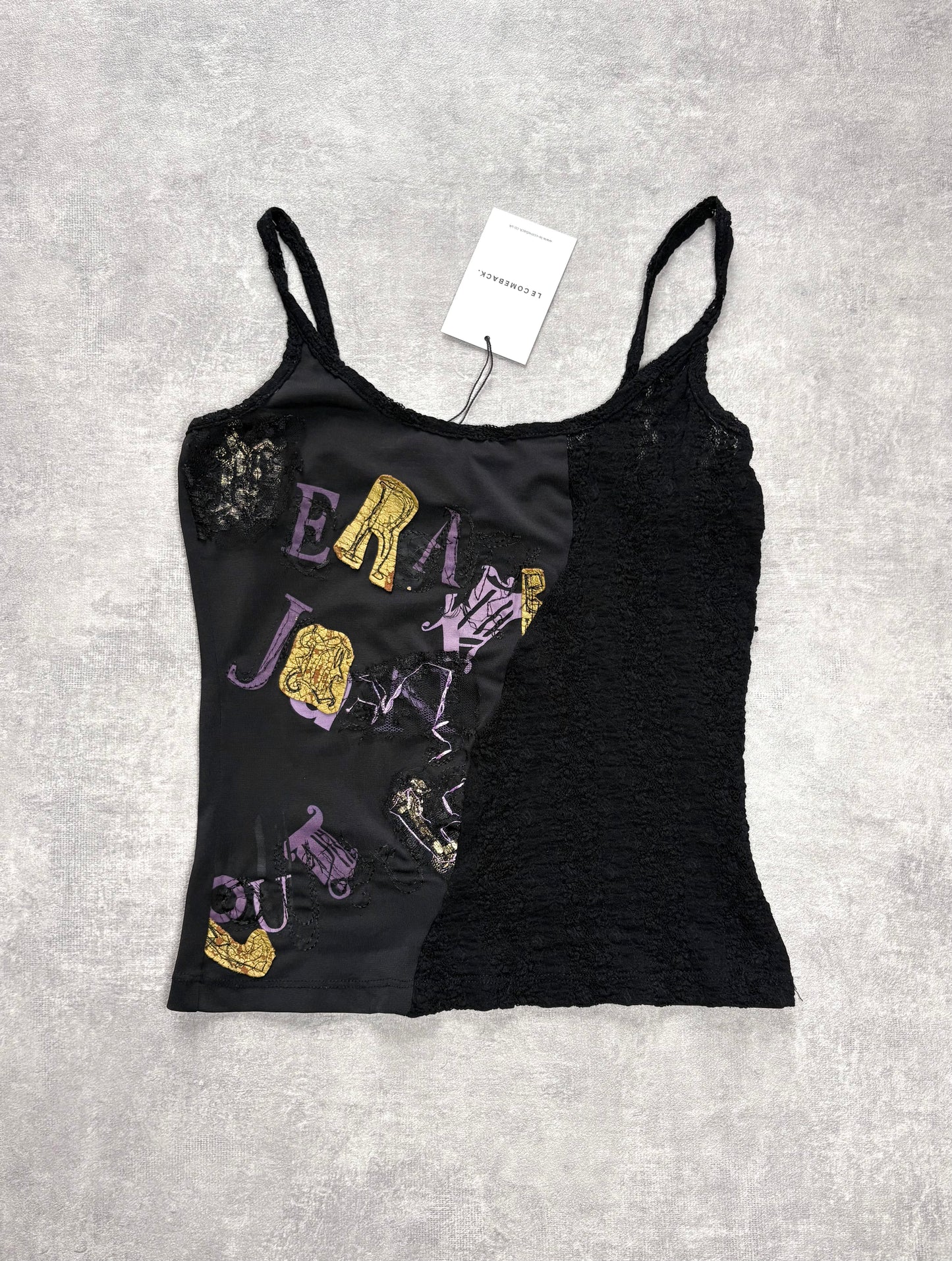 Versace Logo Print Lace Top