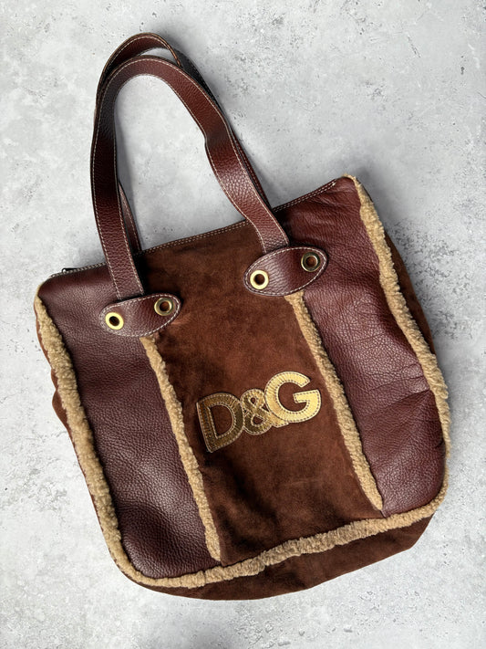 D&G Suede and Shearling Tote Bag