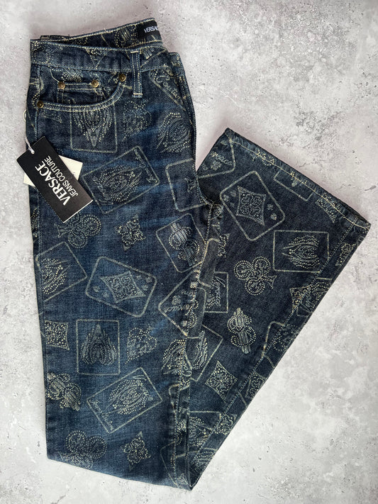 Versace Glitter Printed Jeans