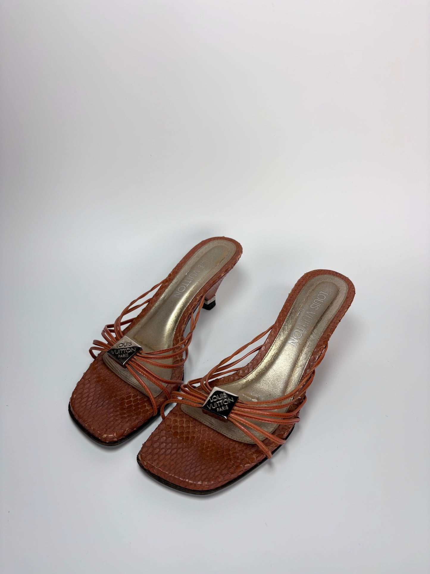 Louis Vuitton Tan Python Mule