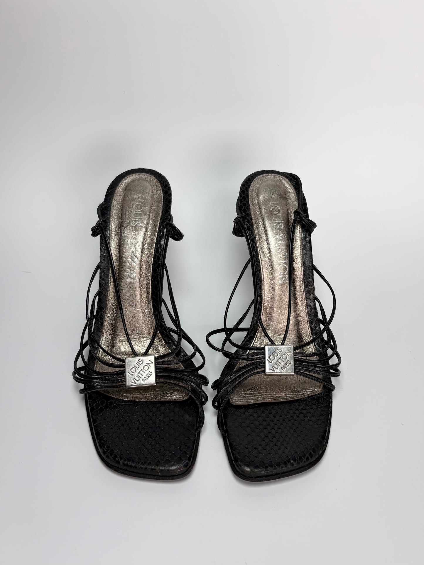 Louis Vuitton Black Python Wedge