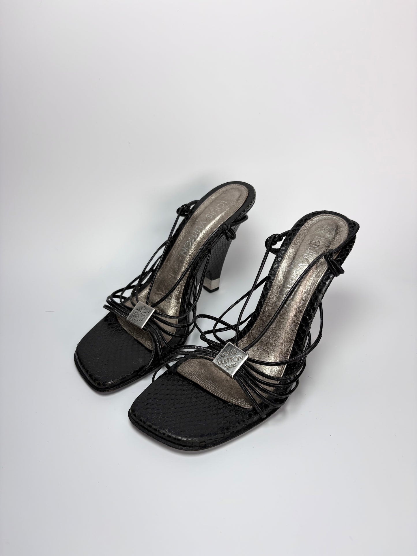 Louis Vuitton Black Python Wedge