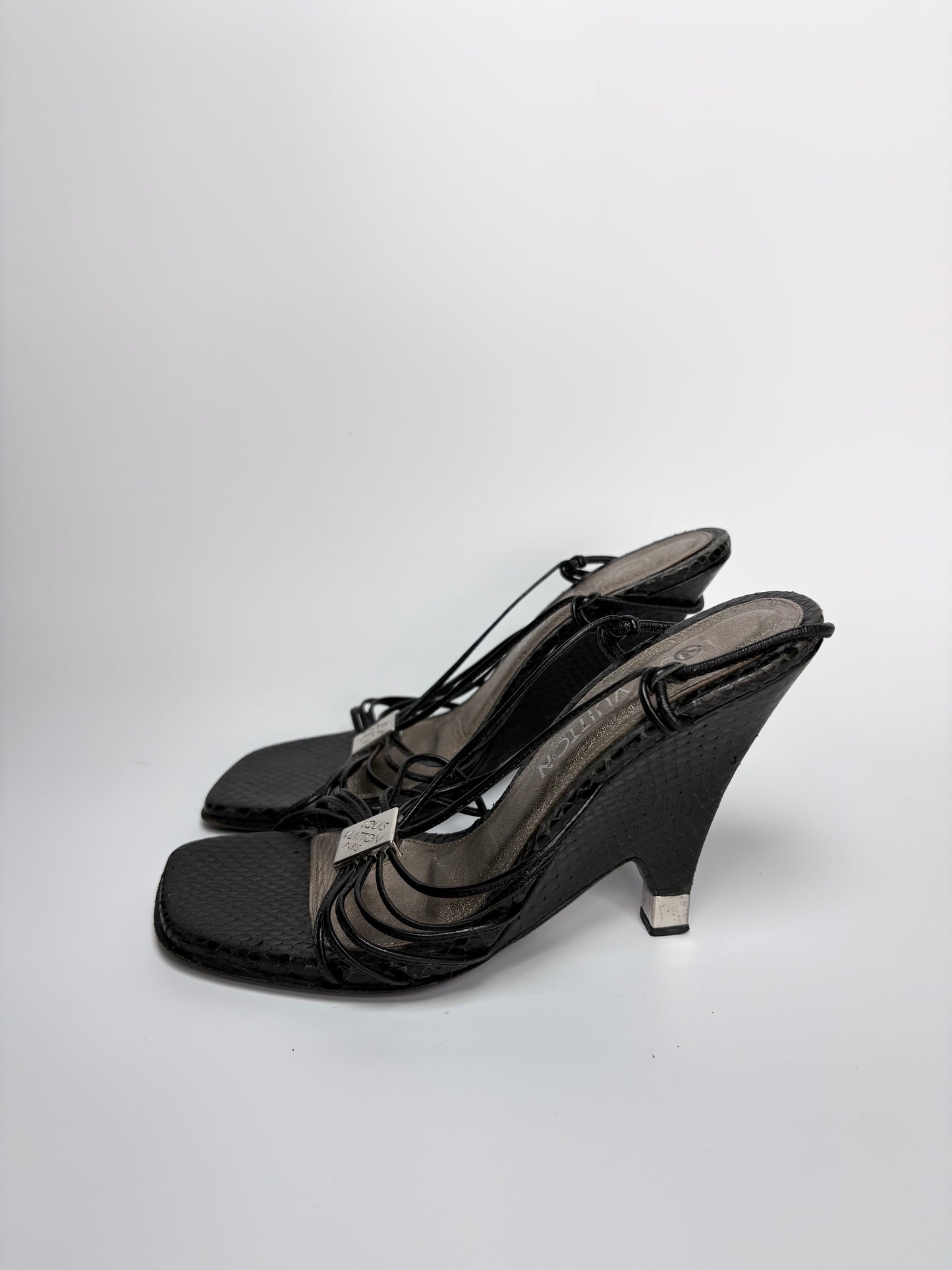 Louis Vuitton Black Python Wedge