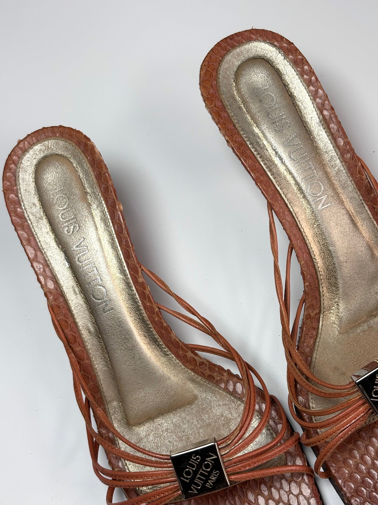 Louis Vuitton Tan Python Mule