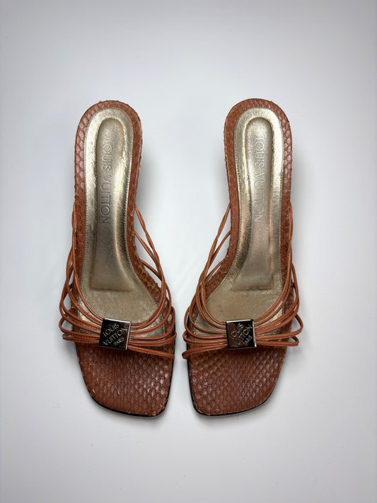 Louis Vuitton Tan Python Mule