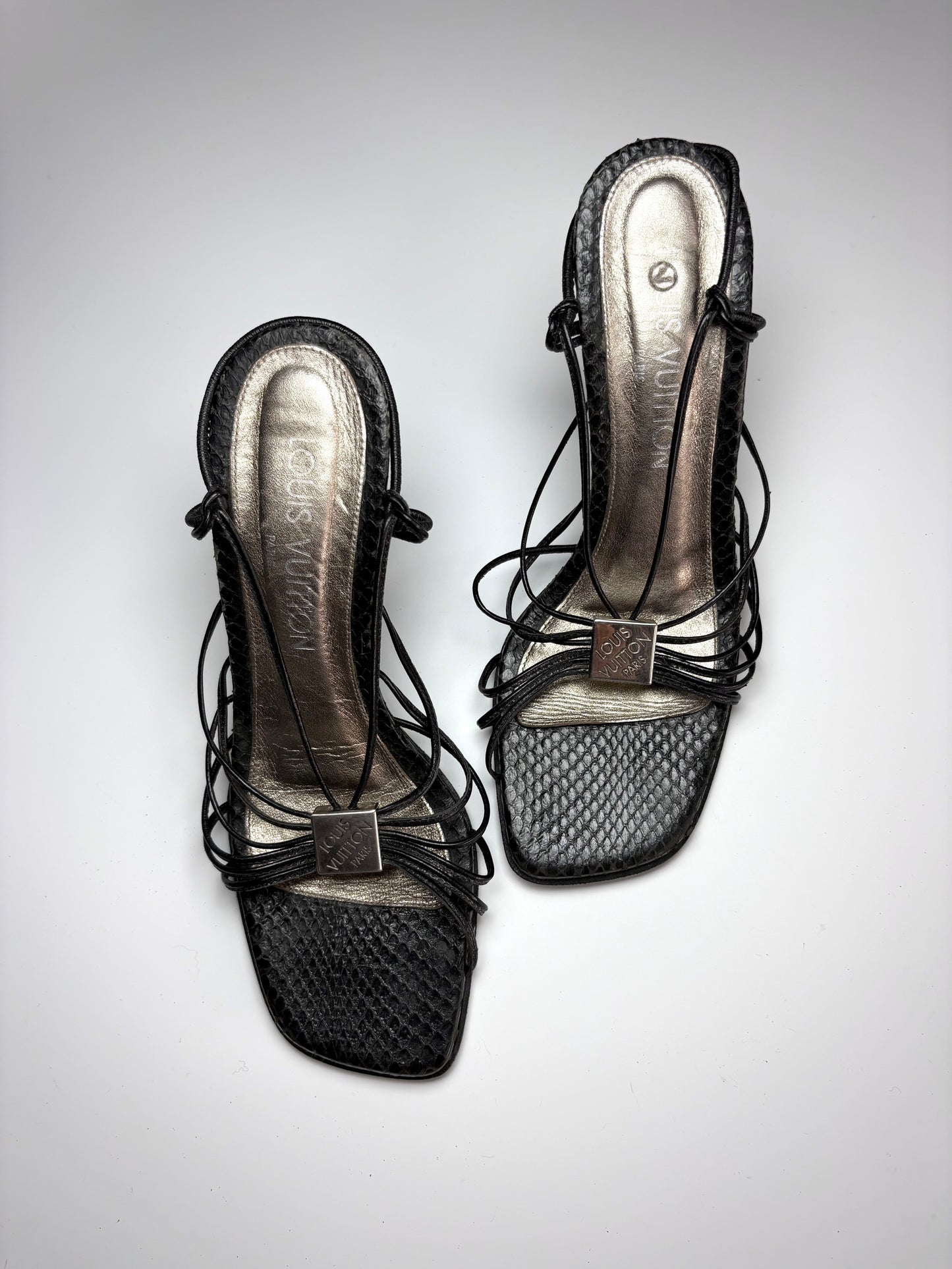 Louis Vuitton Black Python Wedge