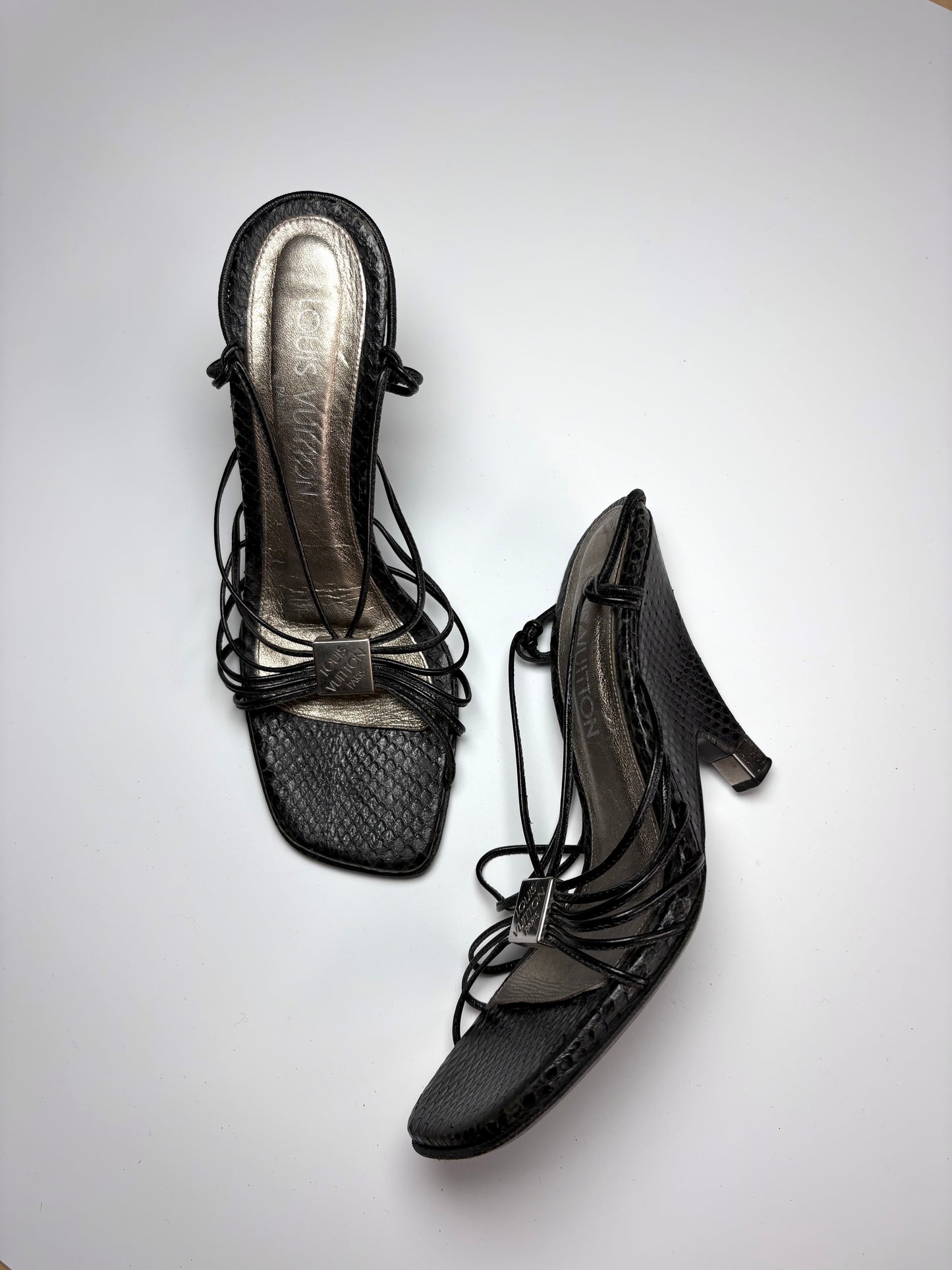 Louis Vuitton Black Python Wedge