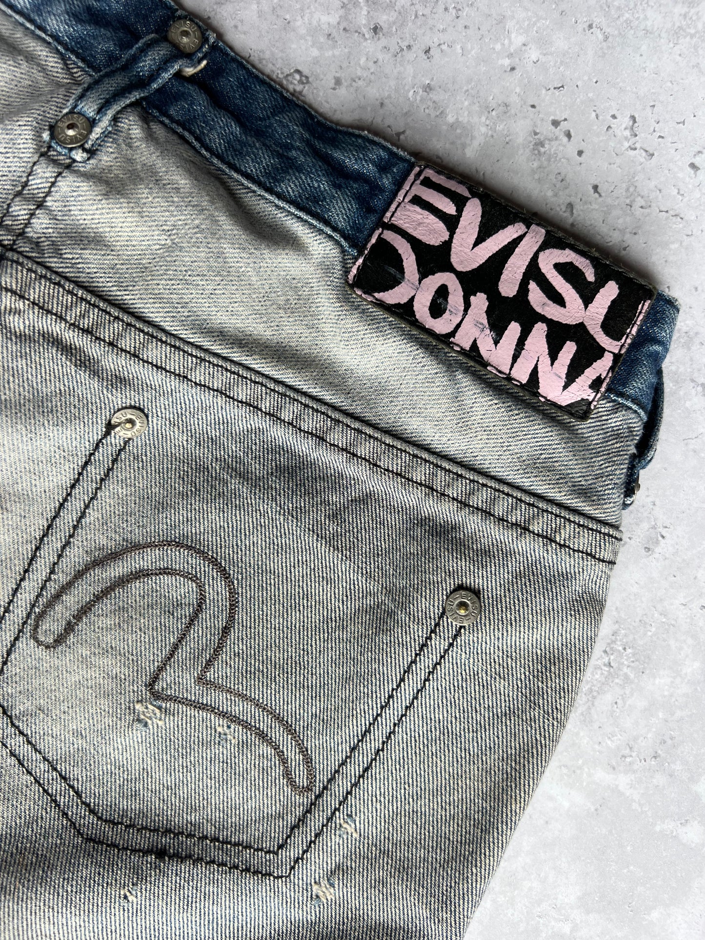 Evisu Denim Mini Skirt