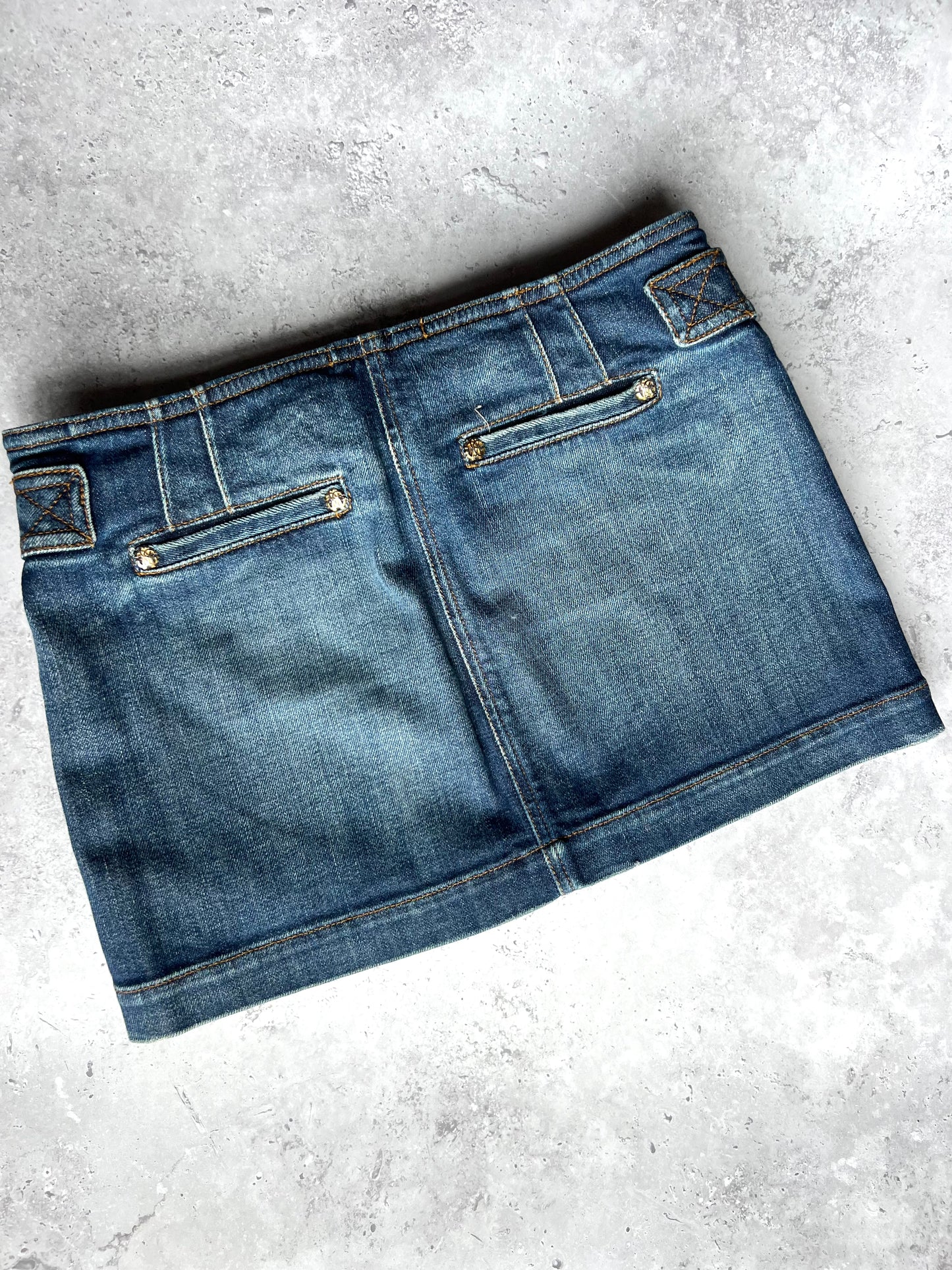 Cavalli Belted Denim Skirt