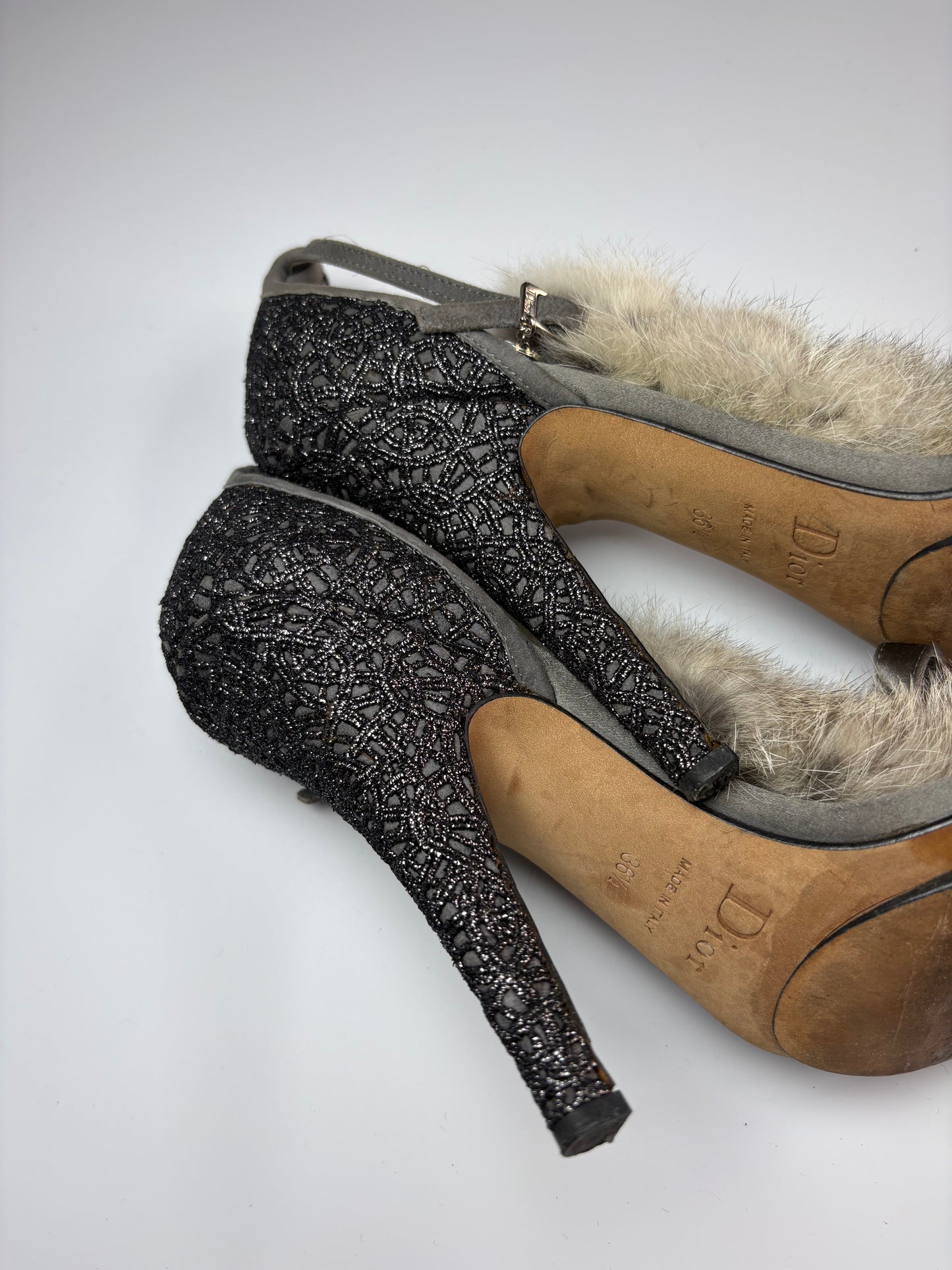 Dior Rabbit Fur Heels