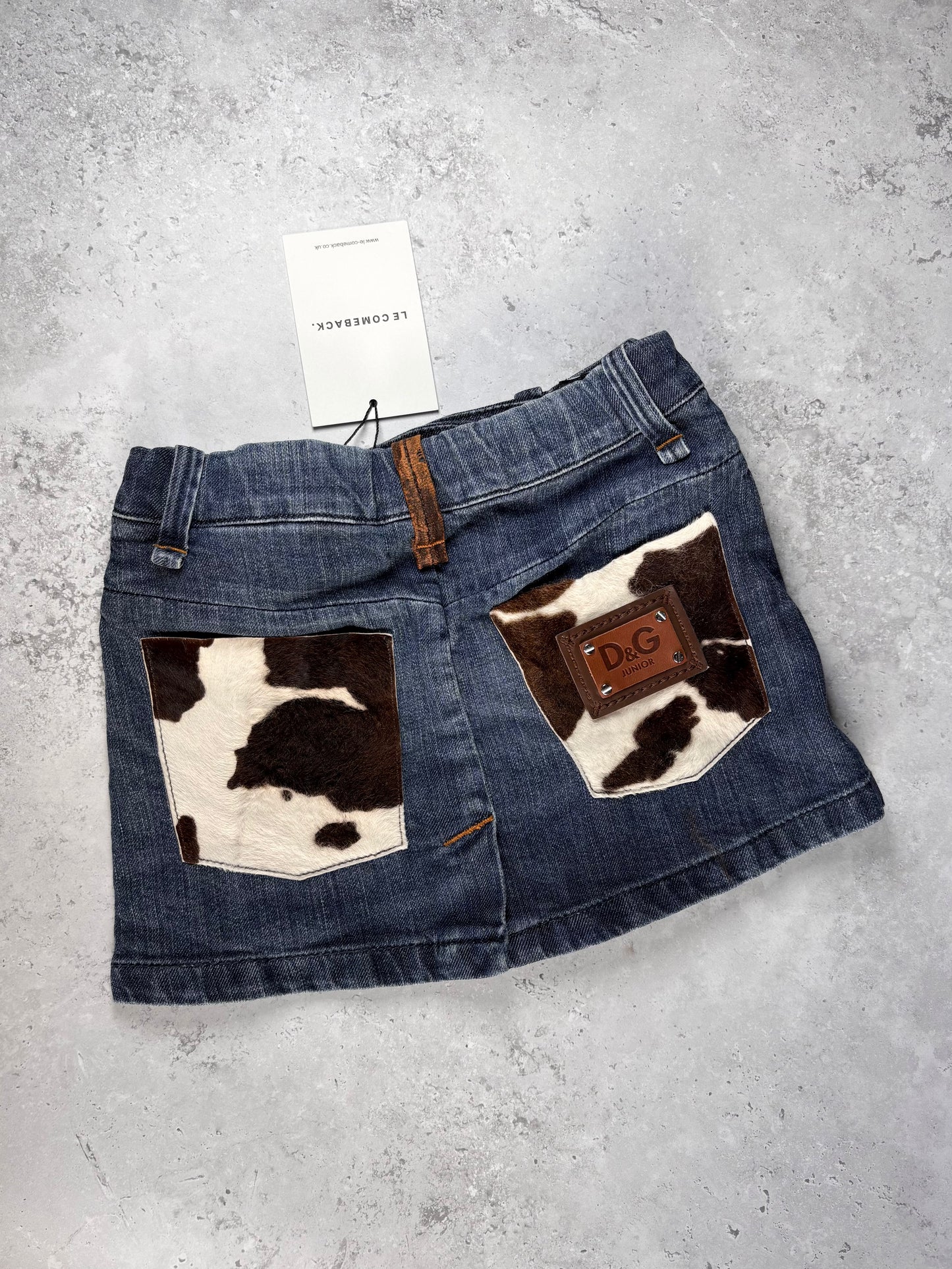 D&G Denim Cow Print Skirt