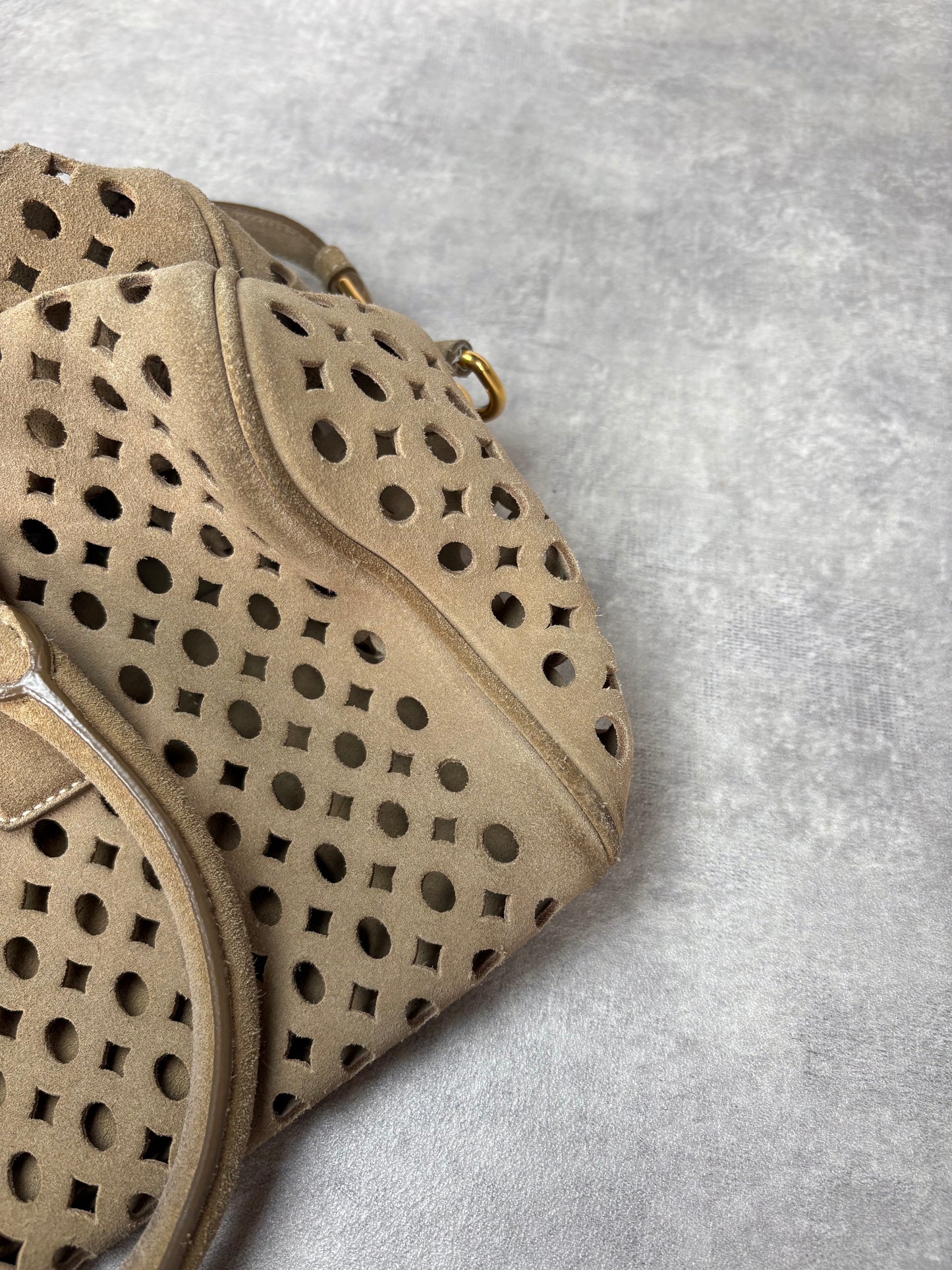 Prada Perforated Suede Bag