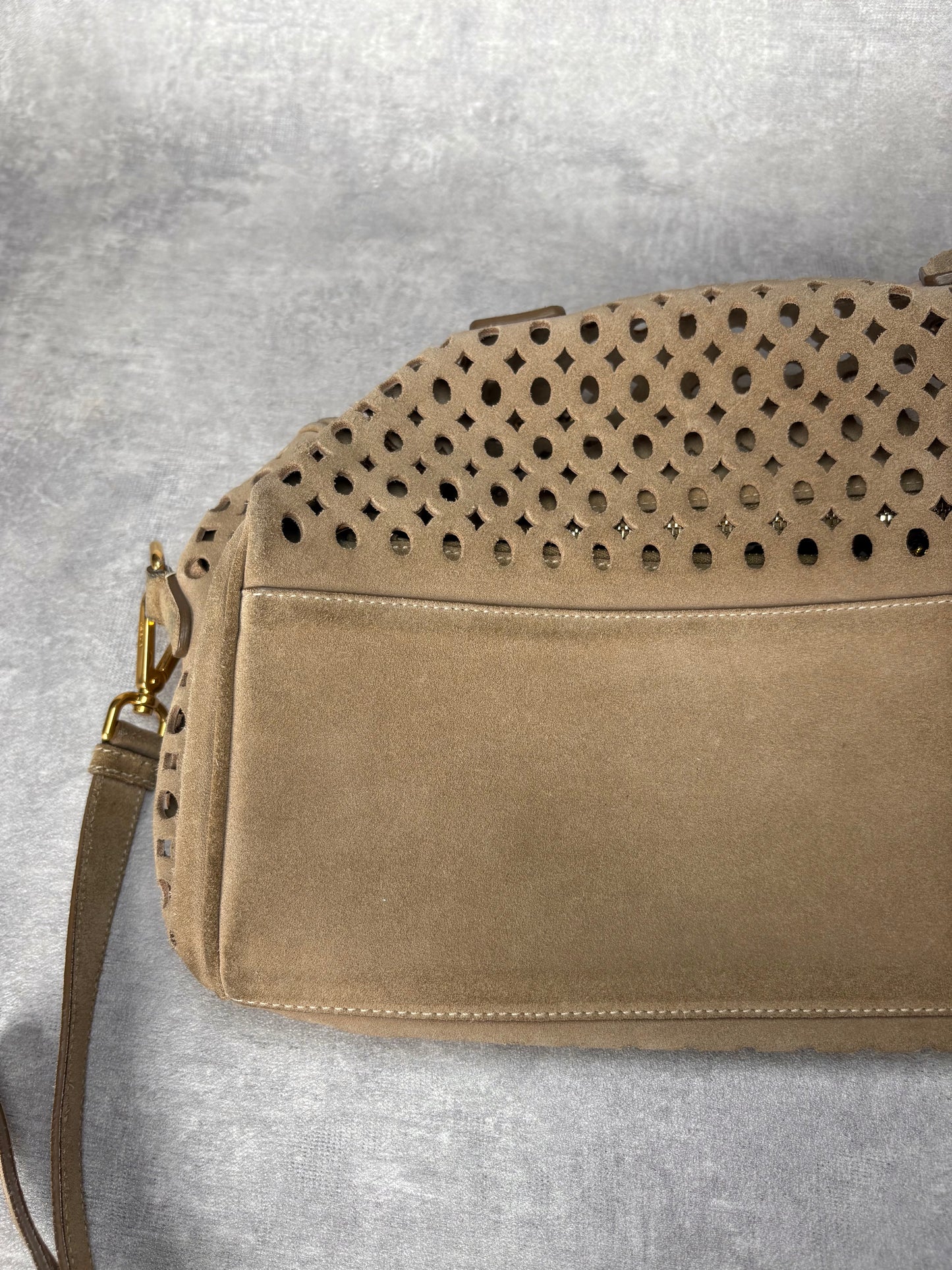 Prada Perforated Suede Bag
