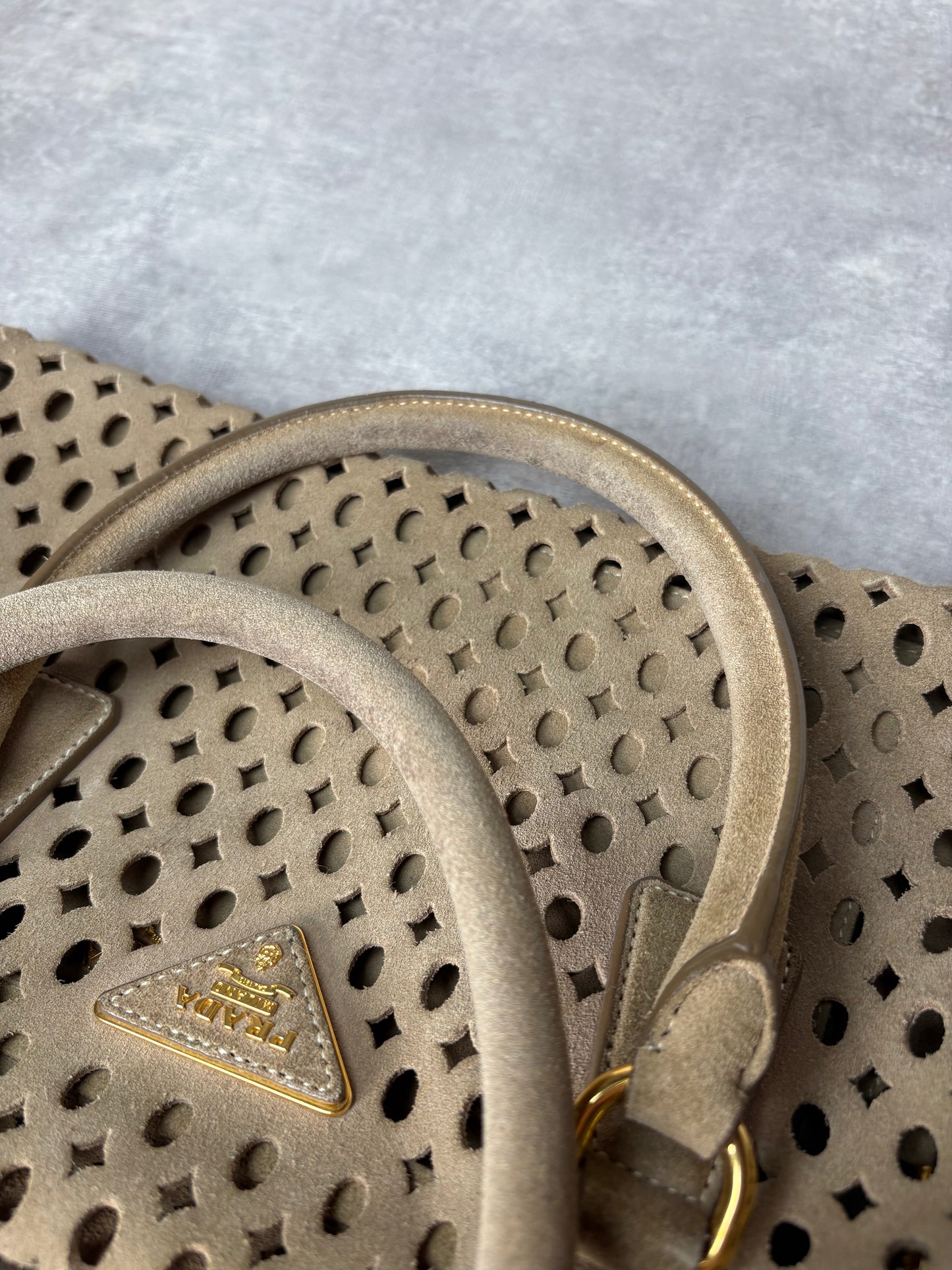 Prada Perforated Suede Bag