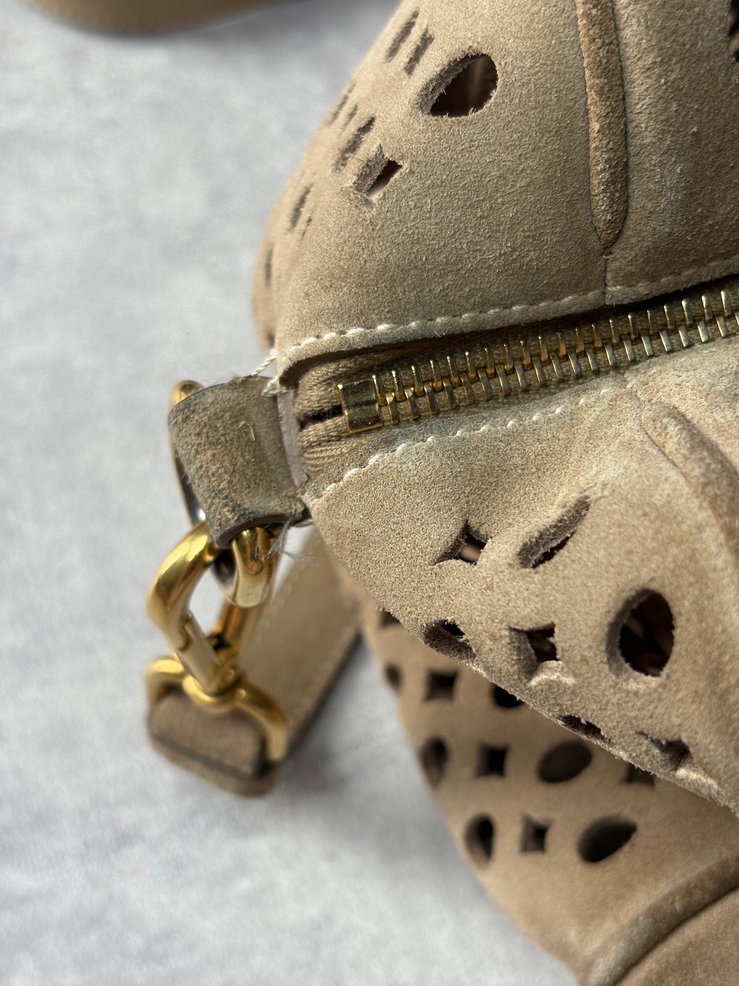 Prada Perforated Suede Bag