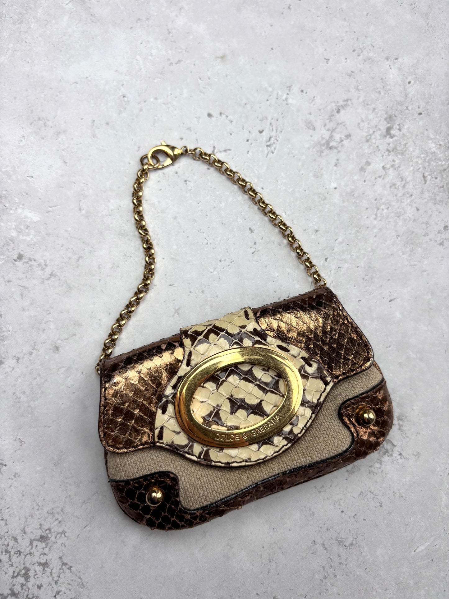 D&G Snakeskin and Gold Mini Purse