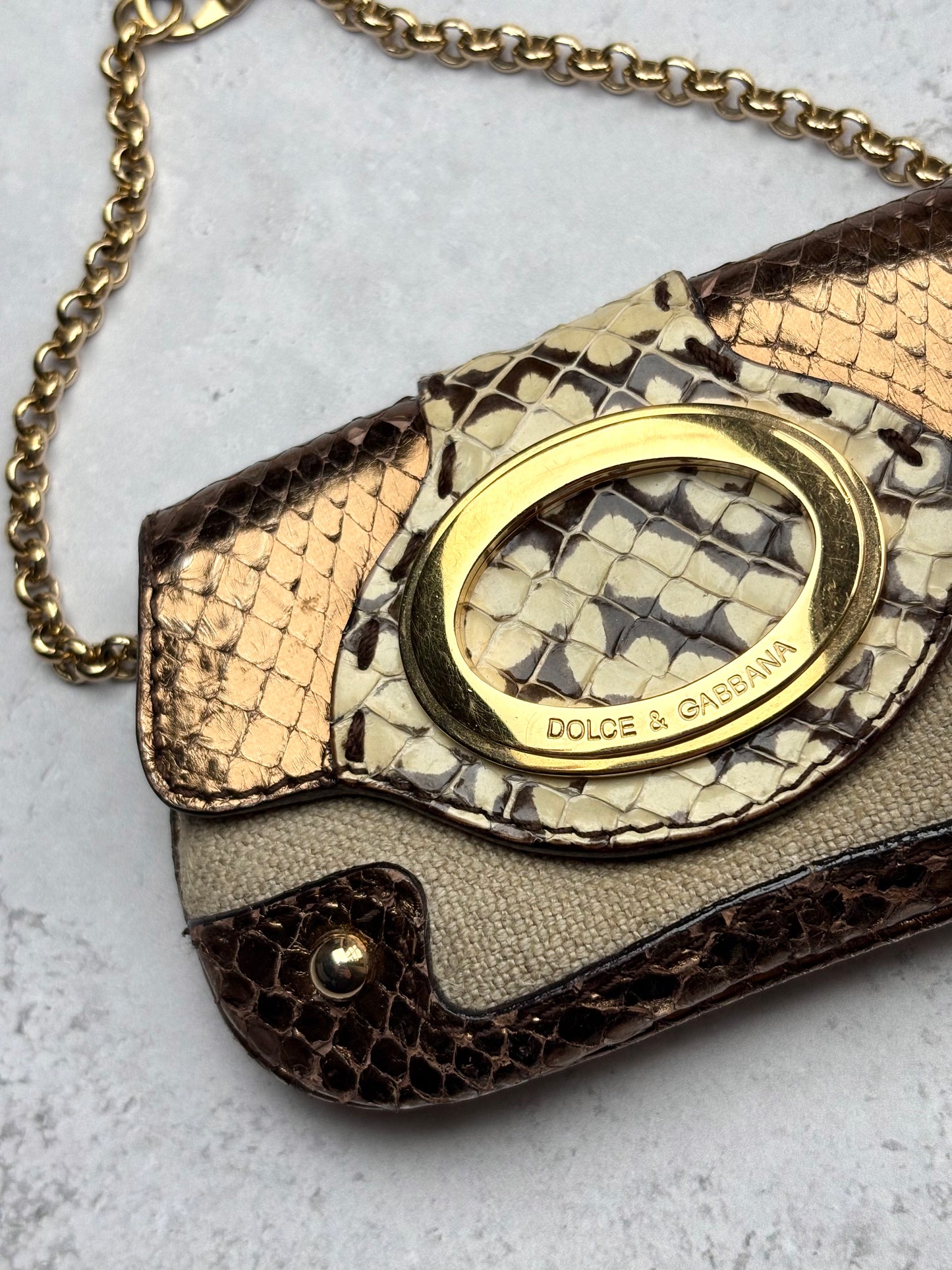 D&G Snakeskin and Gold Mini Purse