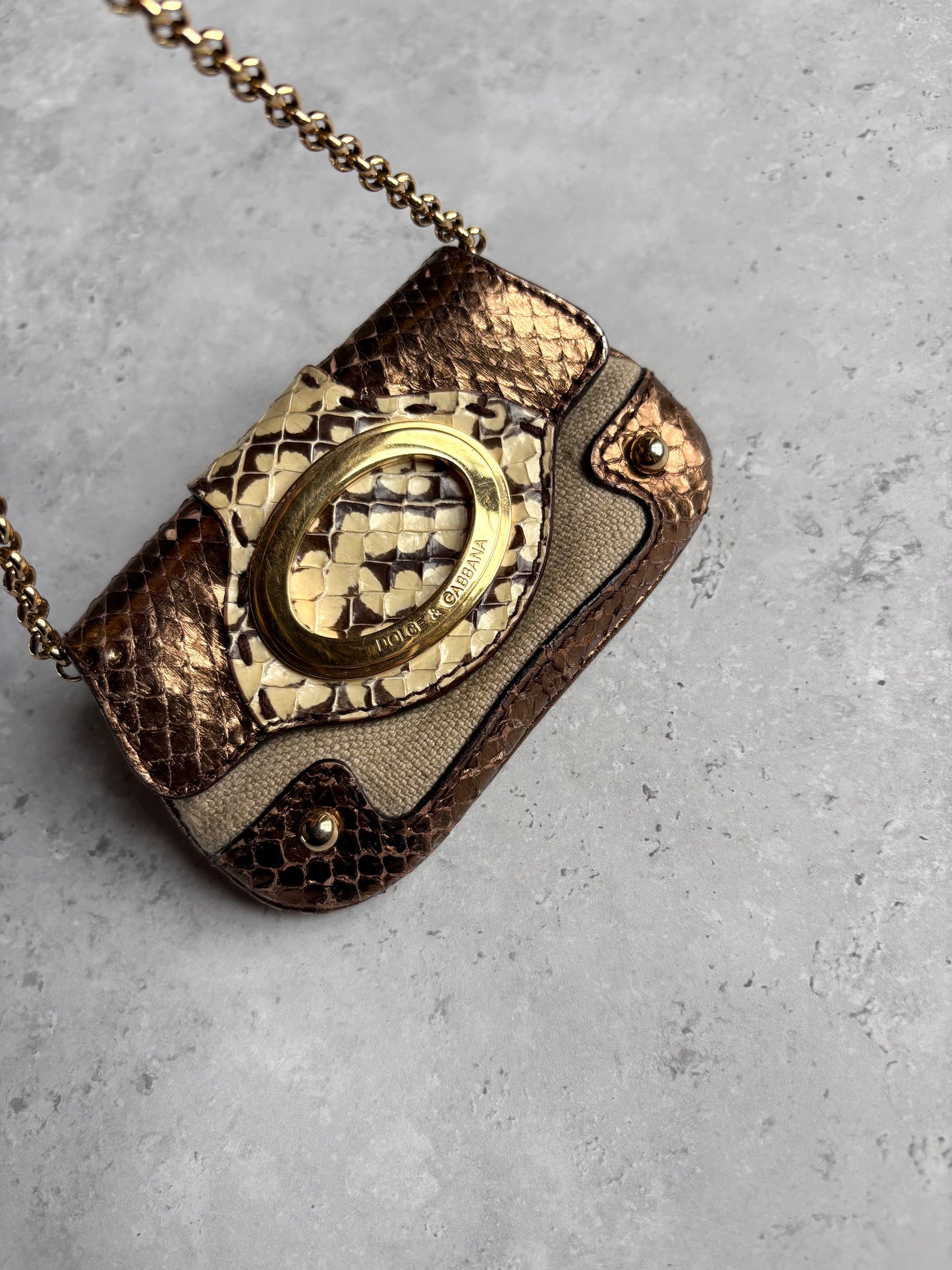 D&G Snakeskin and Gold Mini Purse