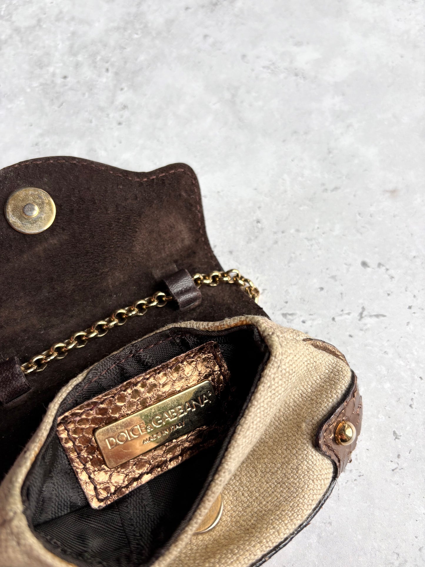 D&G Snakeskin and Gold Mini Purse