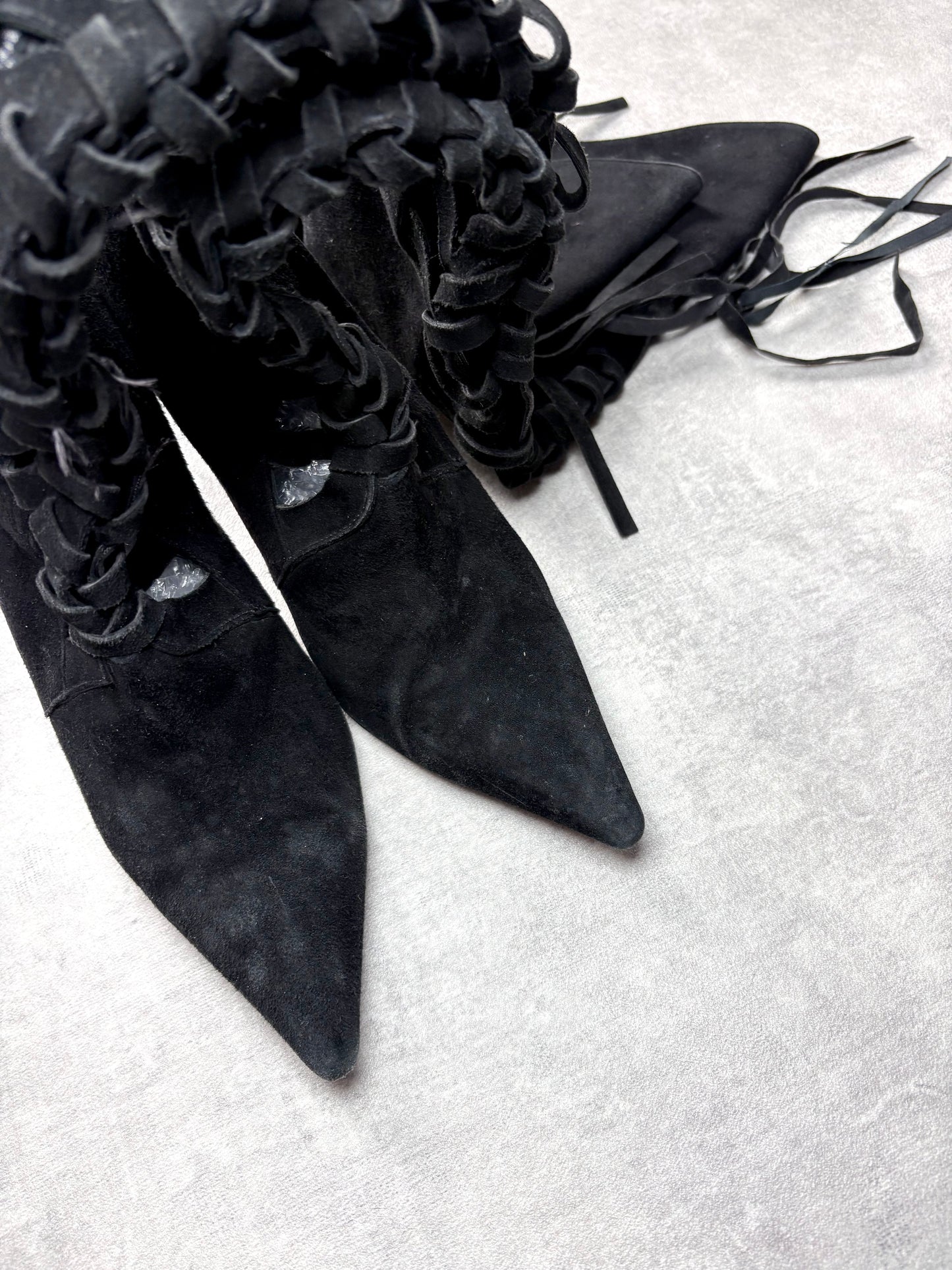 Versace Runway Lace Up Boots