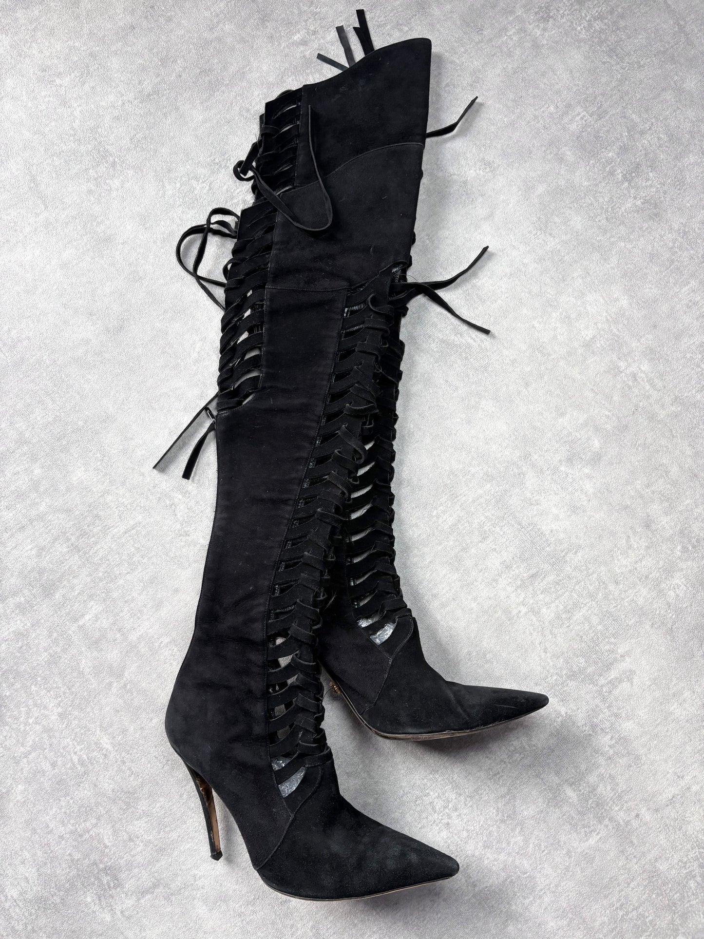 Versace Runway Lace Up Boots