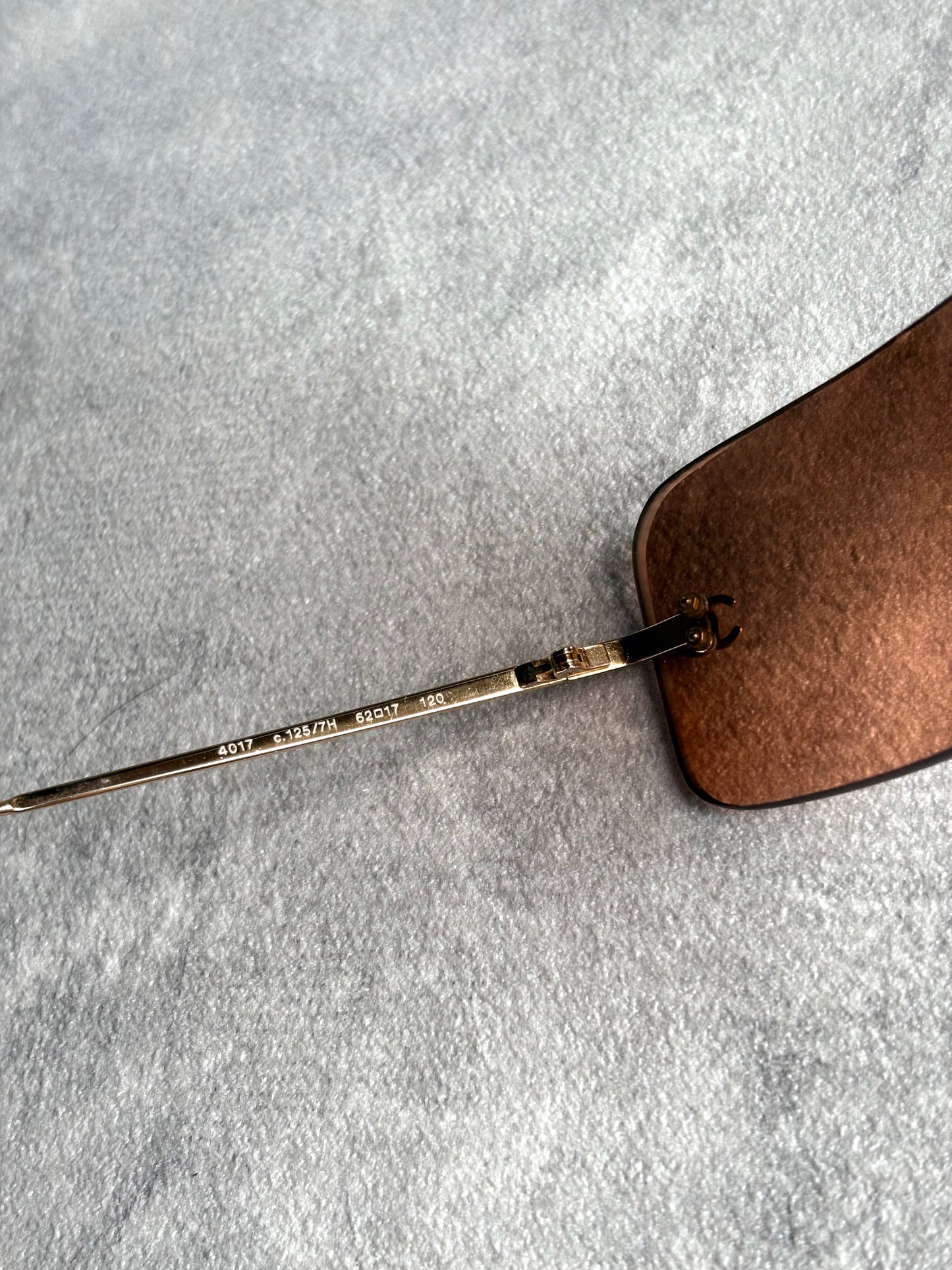 Chanel Brown Rimless Sunglasses