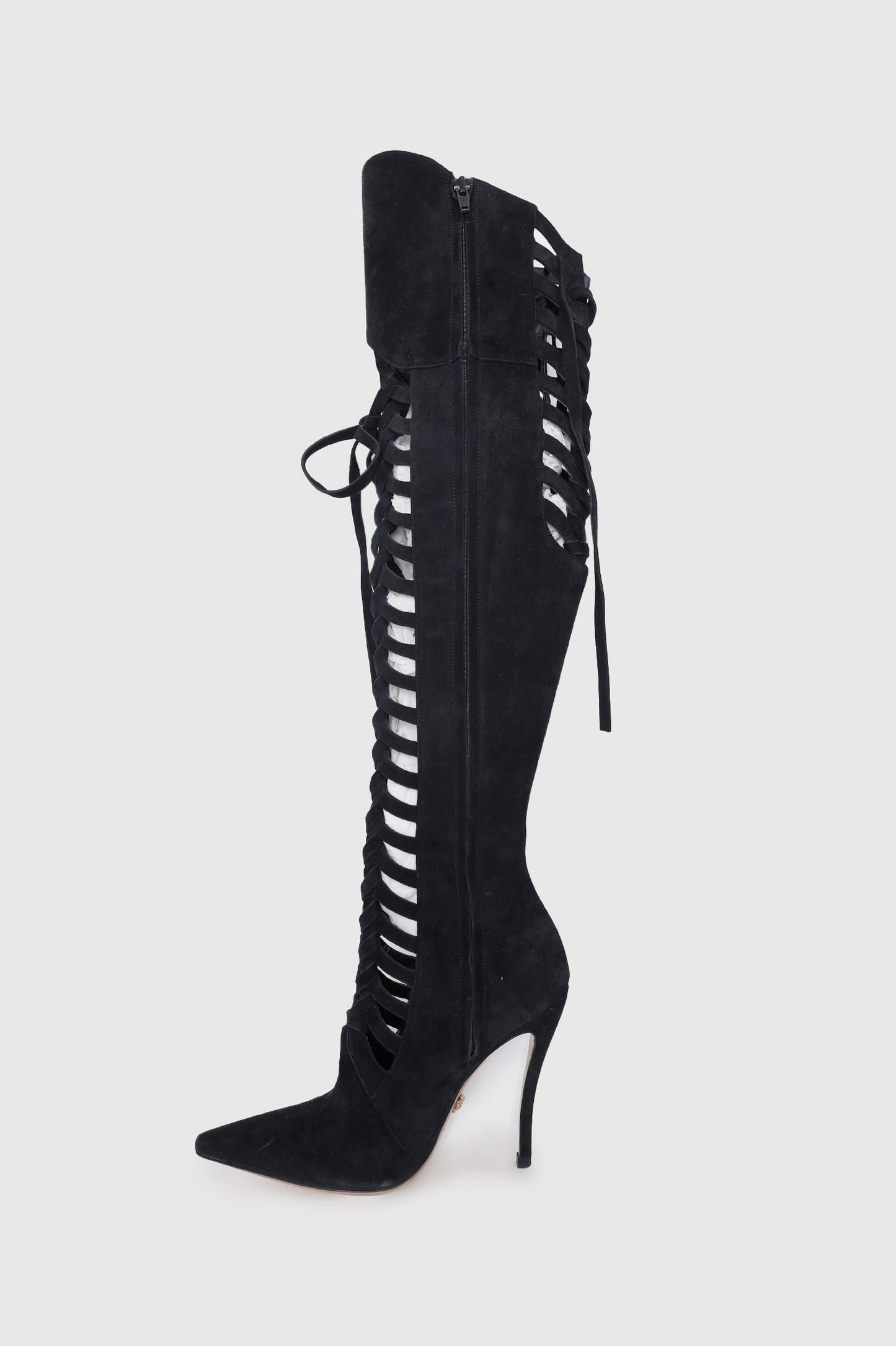 Versace Runway Lace Up Boots
