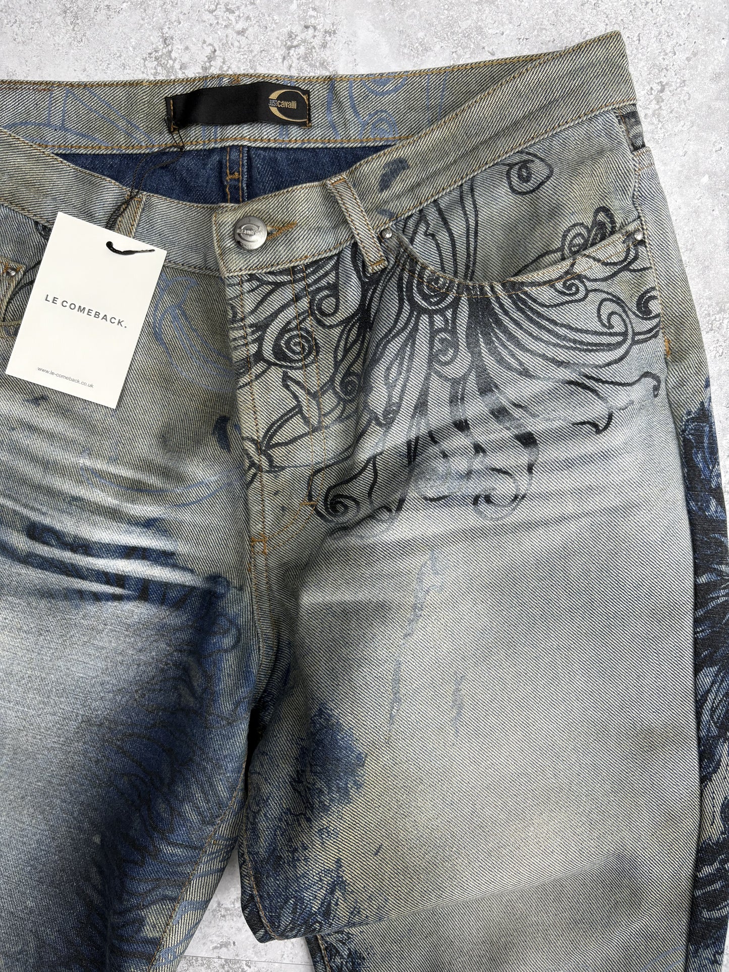 Cavalli Blue Floral Jeans