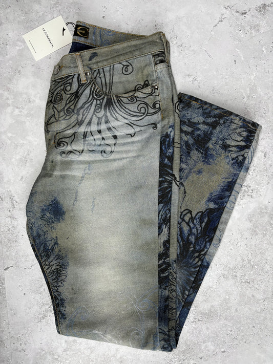 Cavalli Blue Floral Jeans