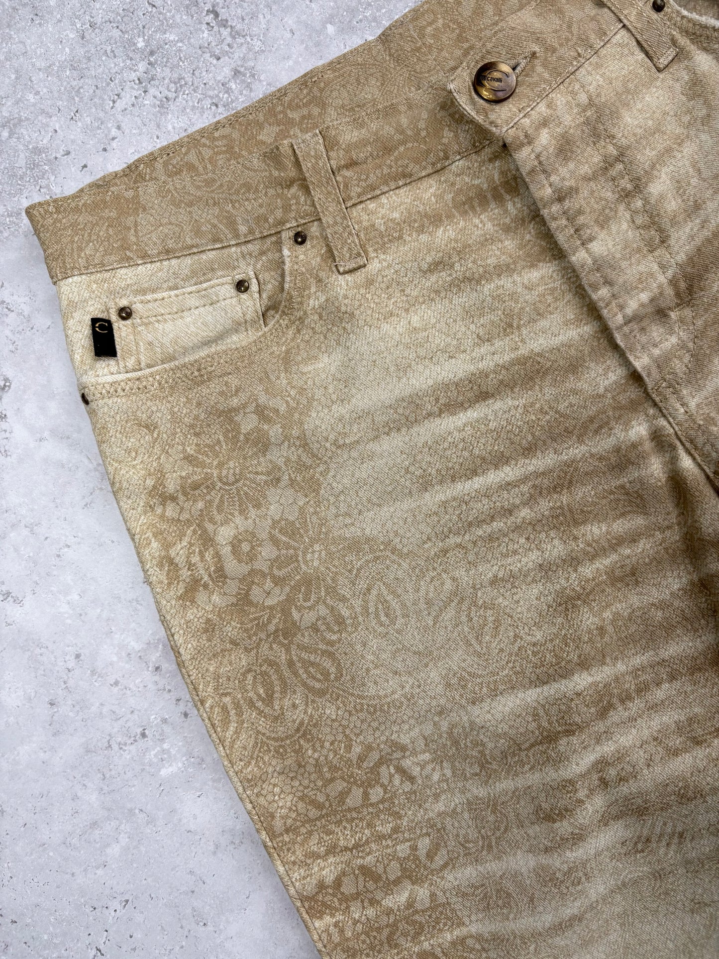 Cavalli Beige Floral Jeans