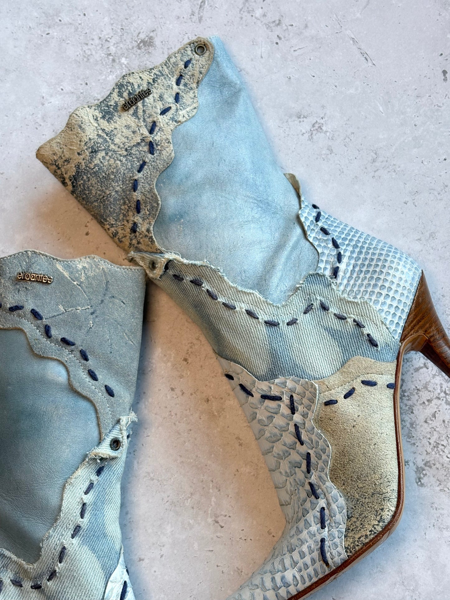 El Dantes Blue Ankle Boots