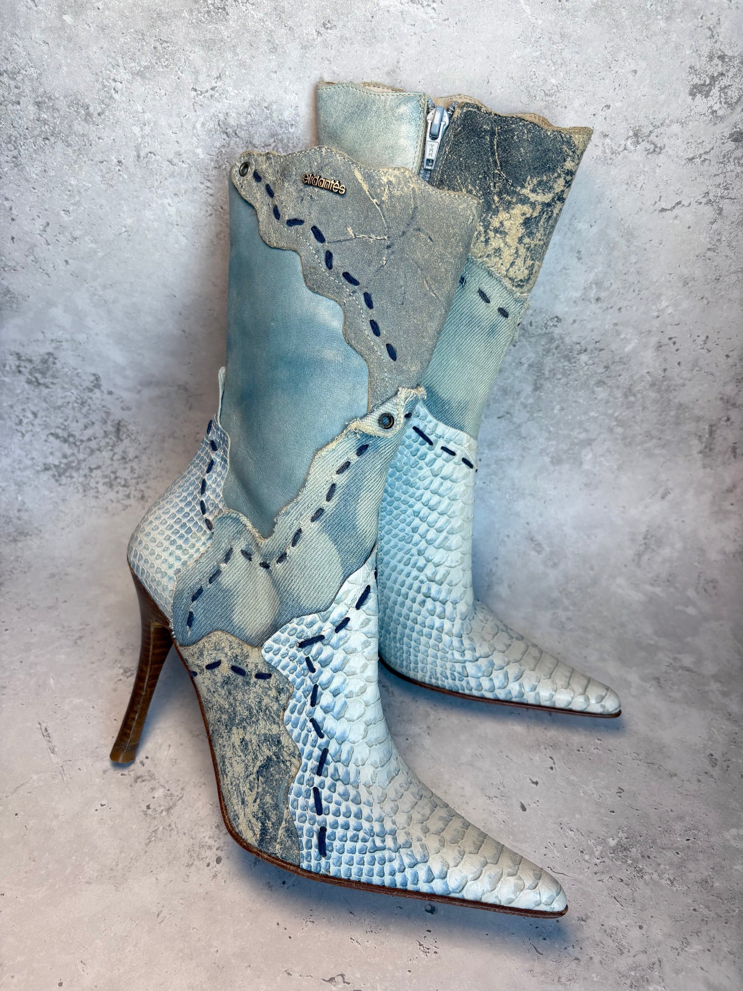El Dantes Blue Ankle Boots