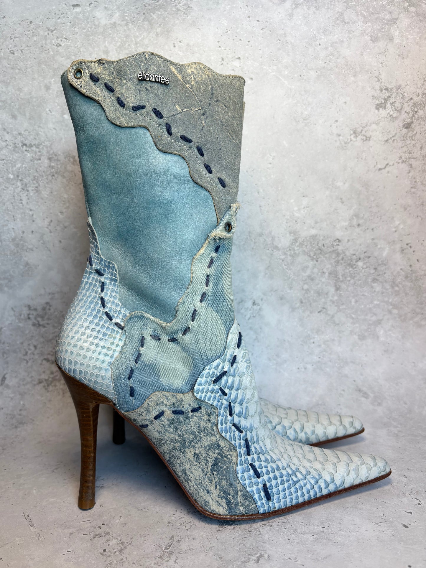 El Dantes Blue Ankle Boots